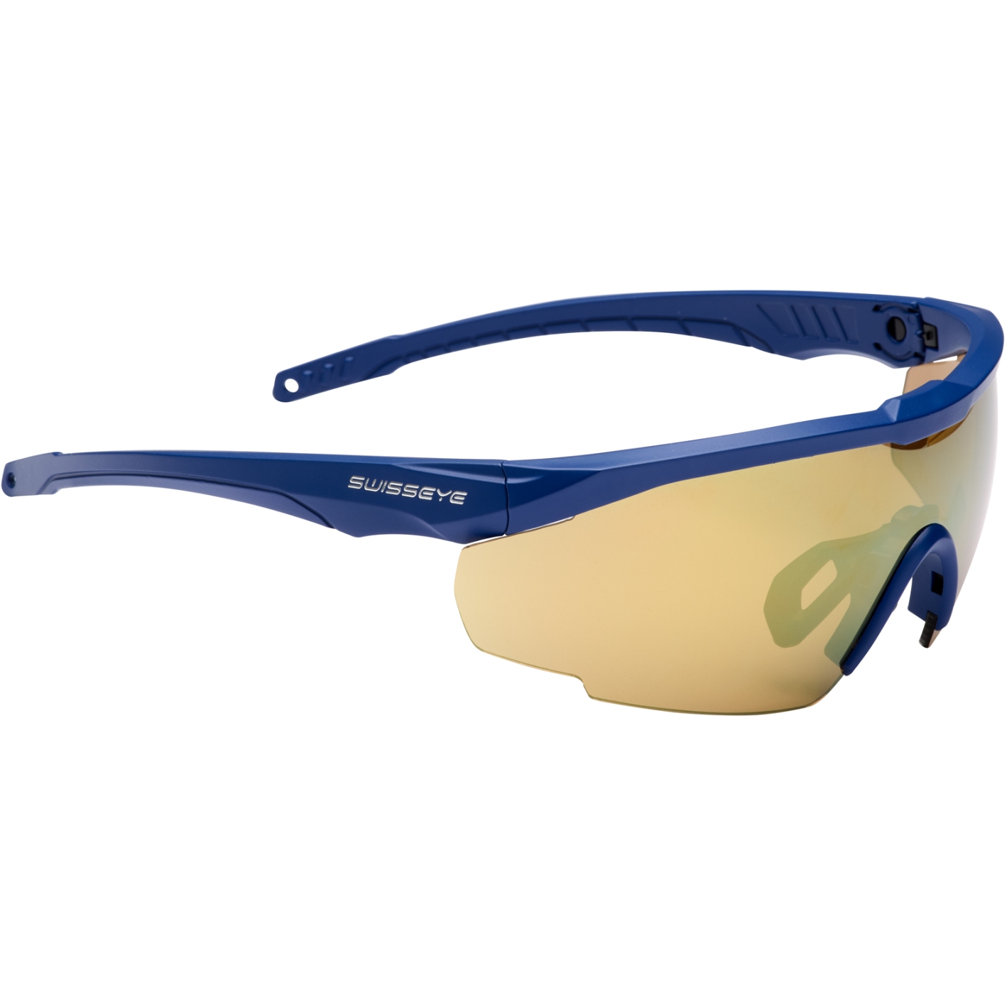 Produktbild von Swiss Eye Blackhawk Sports RX Brille - Dark Blue Matt - Brown Gold Revo + Orange + Clear 14642RX
