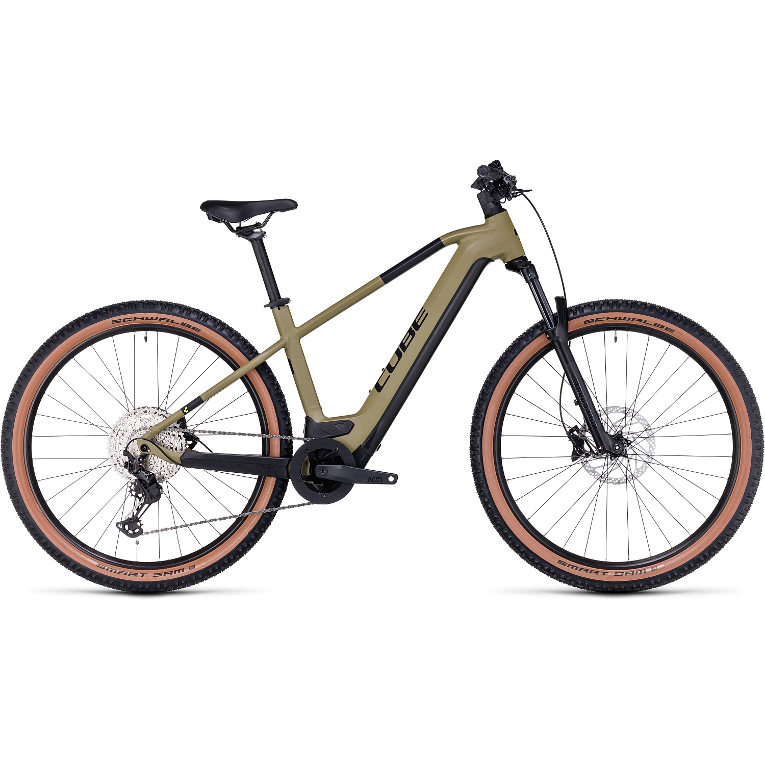 Picture of CUBE REACTION HYBRID Race 750 - Electric Mountain Bike - 2023 - olive / green