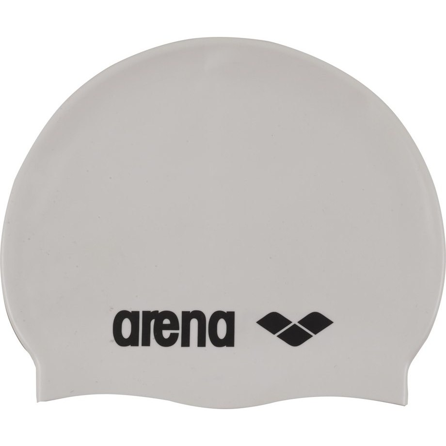 Image of arena Classic Silicone Swim Cap - White/Black