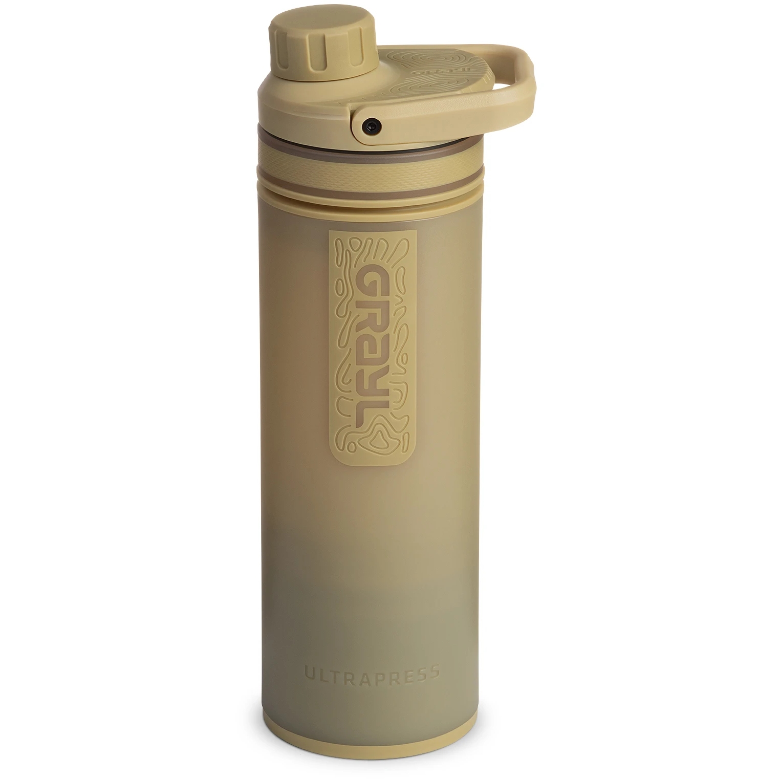 Productfoto van Grayl UltraPress Purifier Drinkfles met Waterfilter - 500ml - Desert Tan