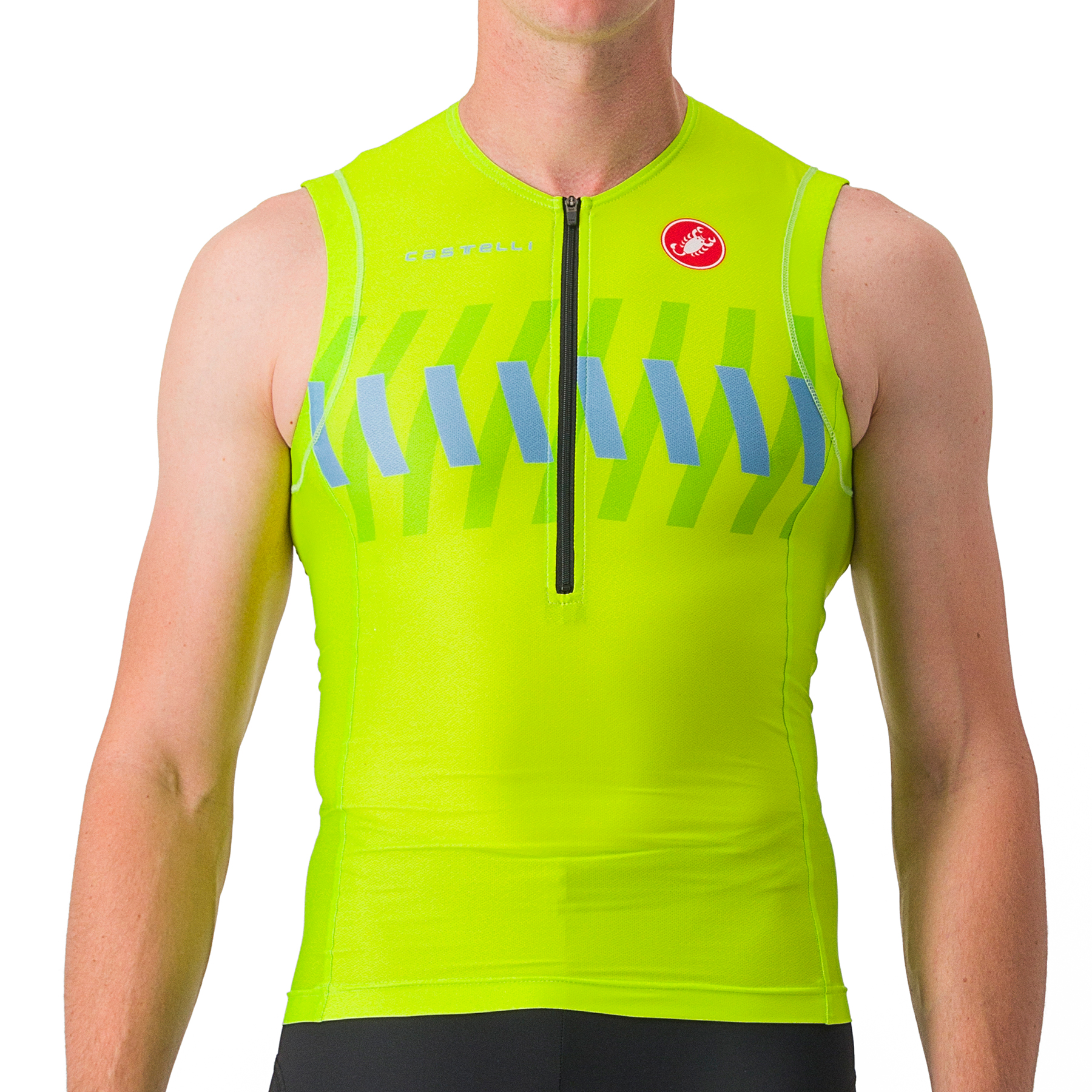 Picture of Castelli Free Tri 2 Sleeveless Top - electric lime/niagara blue 383