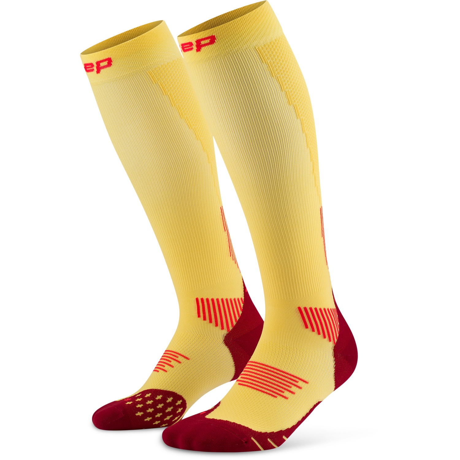 Picture of CEP Core Run Tall Compression Socks Women - marigold/burgundy