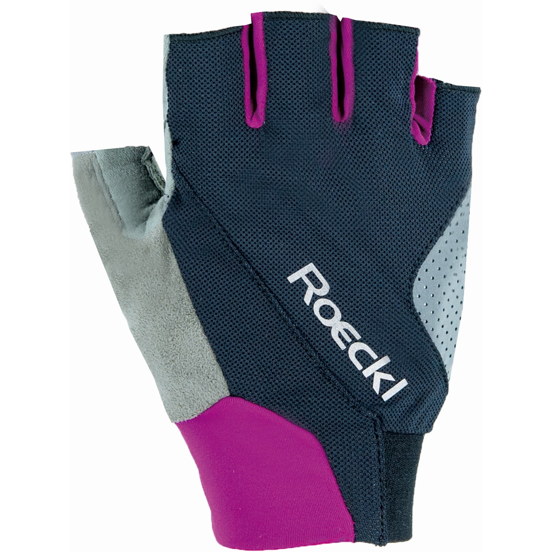 Image of Roeckl Sports Ivory Cycling Gloves - black/berry 064