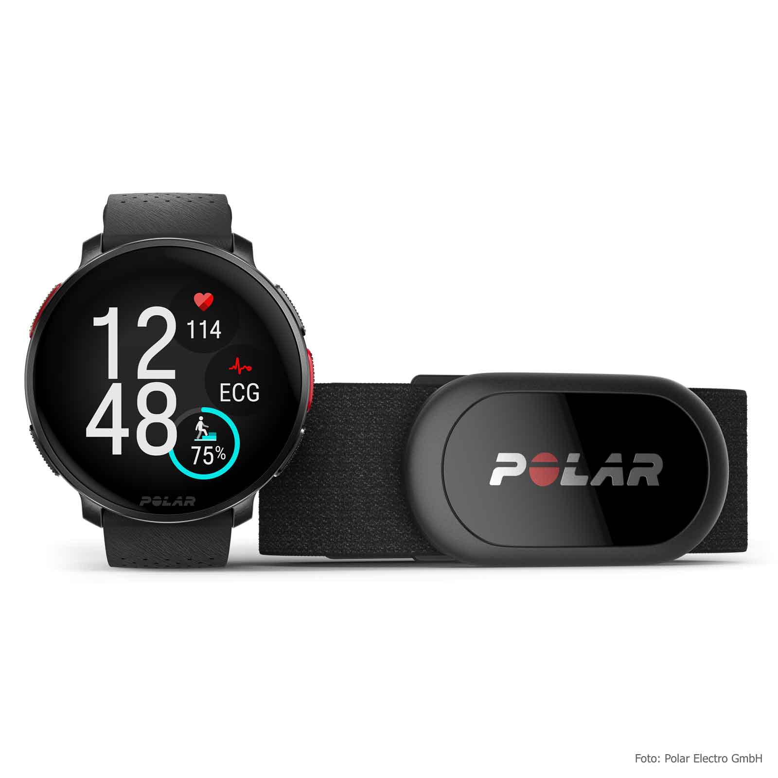 Productfoto van Polar Vantage V3 HR GPS Multi-Sporthorloge + H10 Hartslagsensor - Night Black