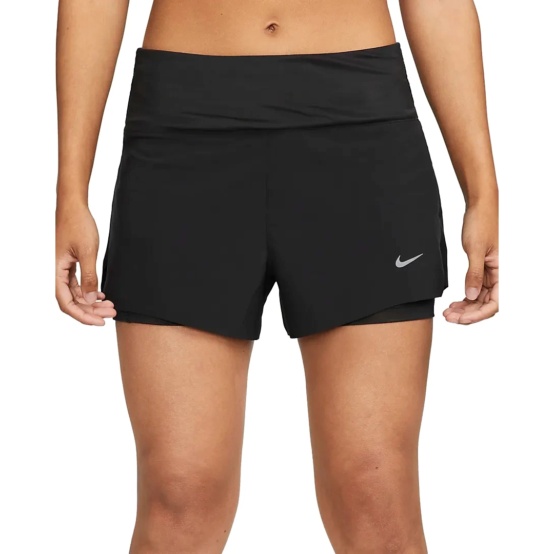 Produktbild von Nike Dri-FIT Swift 3&quot; 2-In-1 Shorts Damen - black/reflective silver DX1029-010