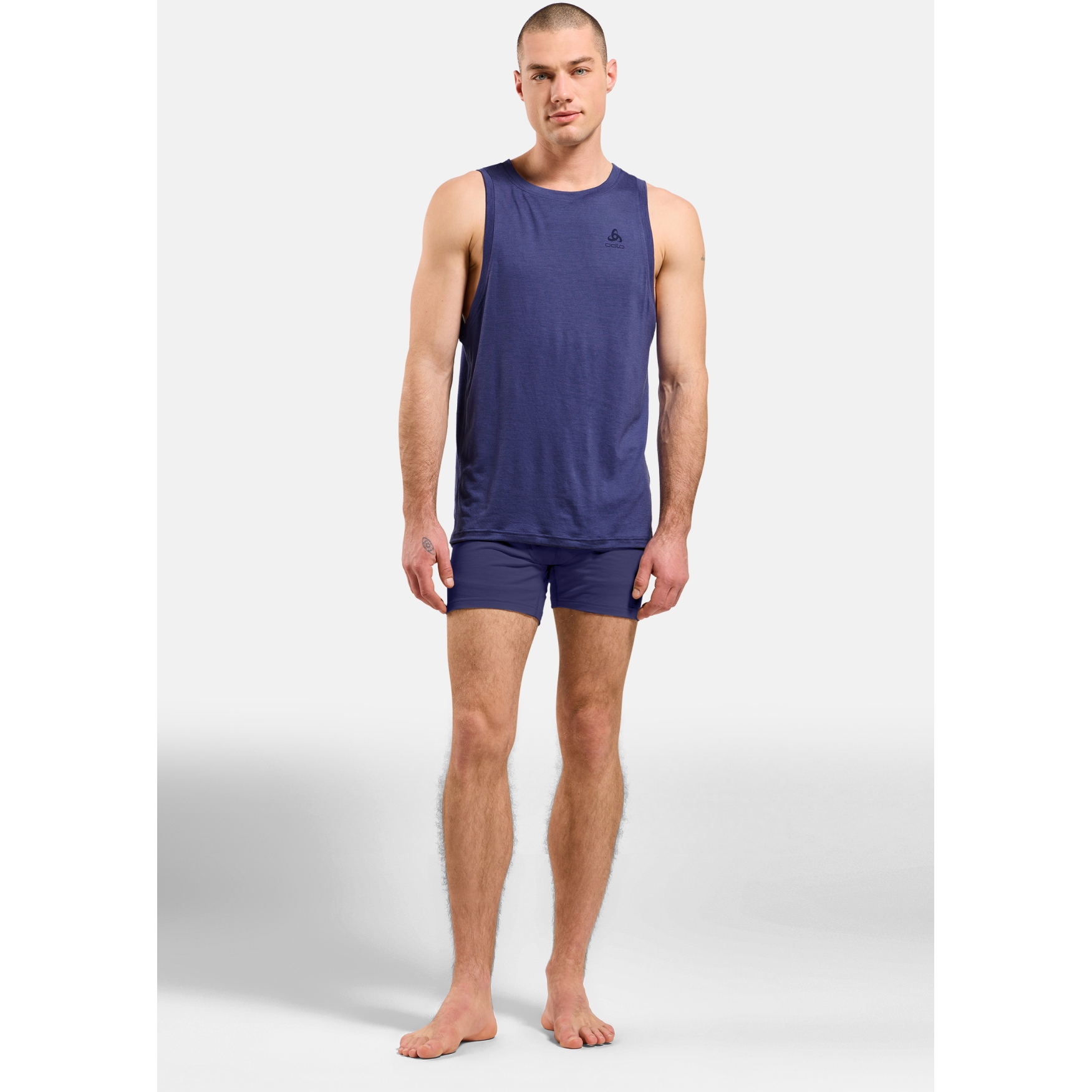 Odlo Canottiera Uomo - BL Top Crew Neck Singlet Active F-Dry, Bianca, Traspirante E Antibatterica