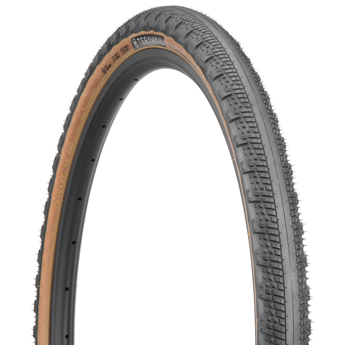 Image of Teravail Washburn Folding Tire - Light and Supple - 47-584 - black / tanwall