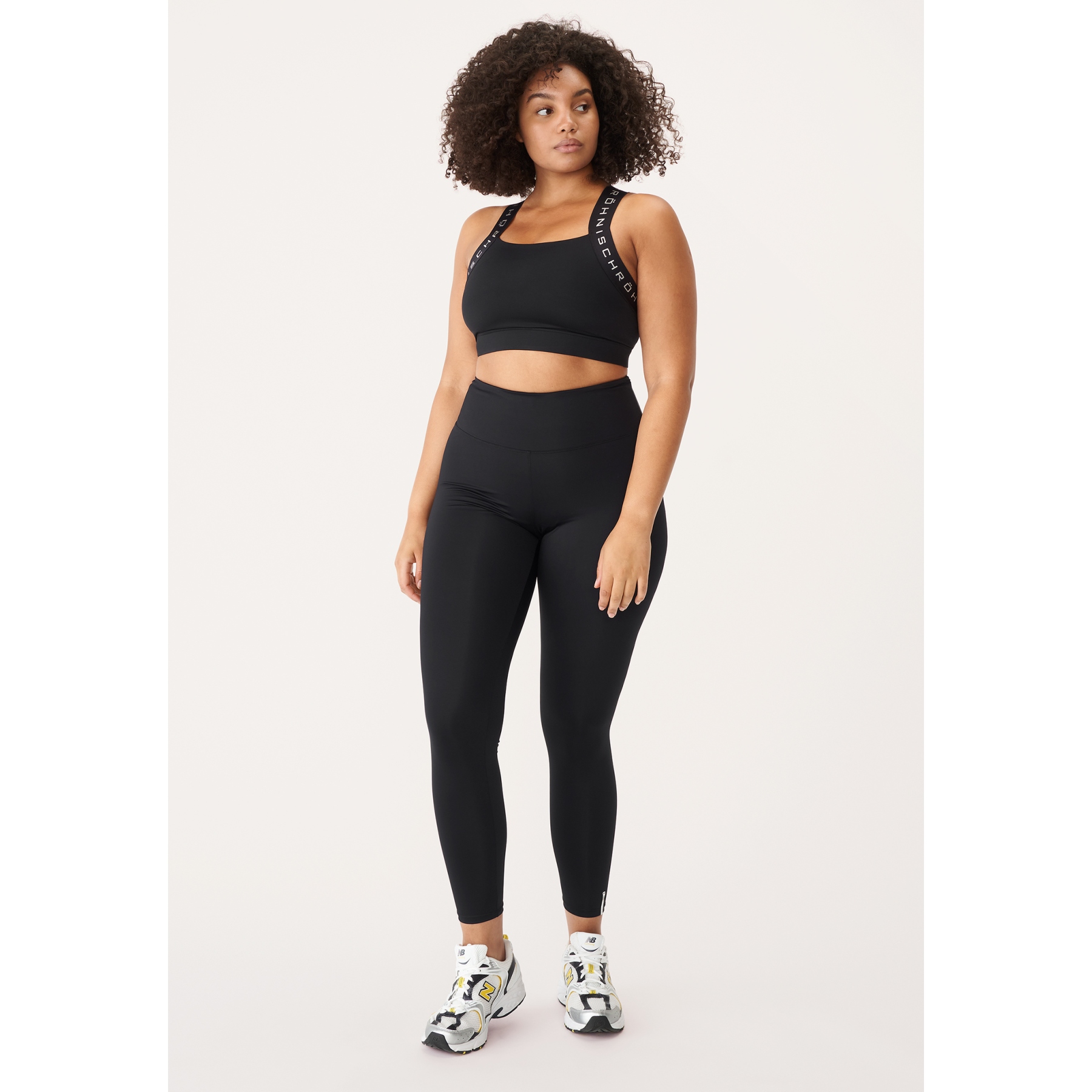 Fitness High-Waisted Shaping Cropped Leggings, Black