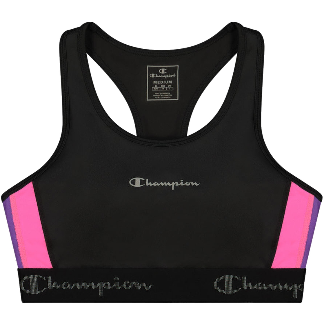 Picture of Champion Legacy Sports Bra 114042 - black/pink KK001