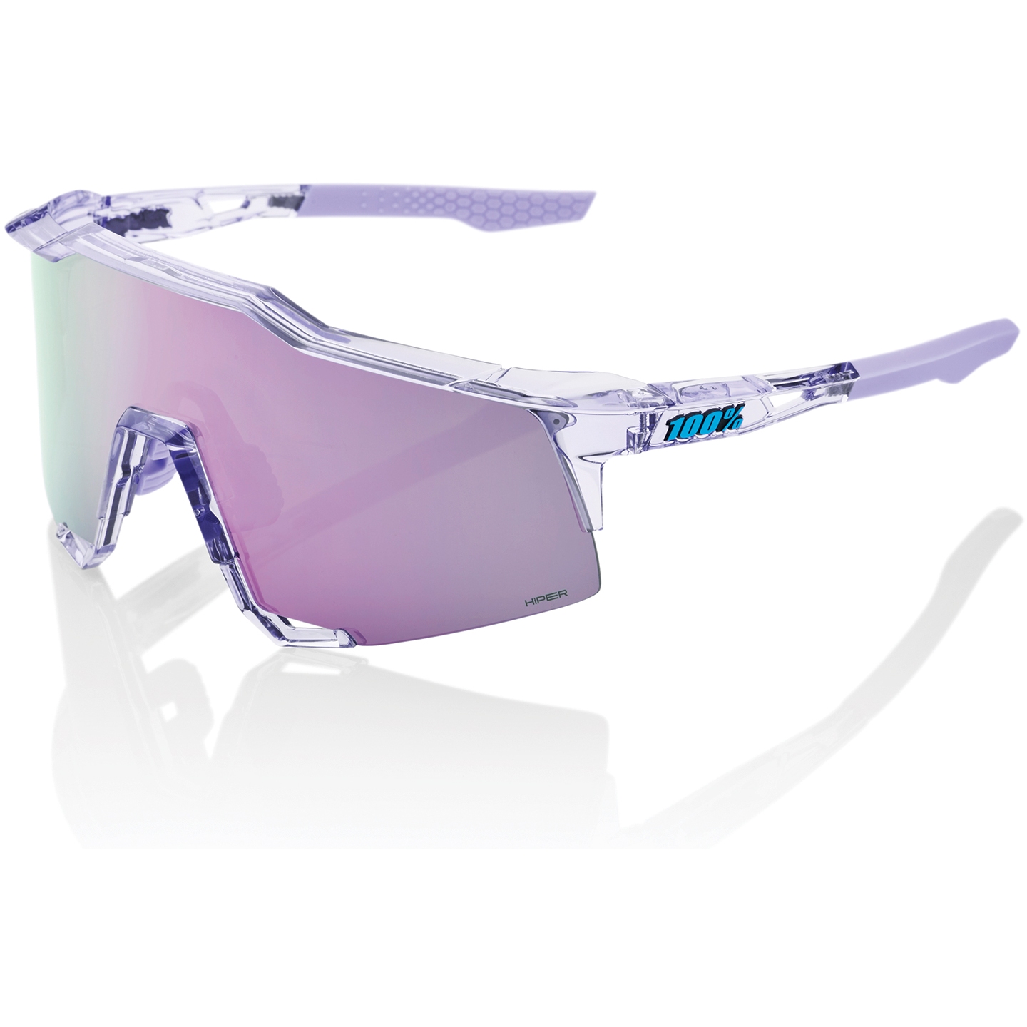 Produktbild von 100% Speedcraft Brille - HiPER Mirror Lens - Polished Translucent Lavender / Lavender + Clear