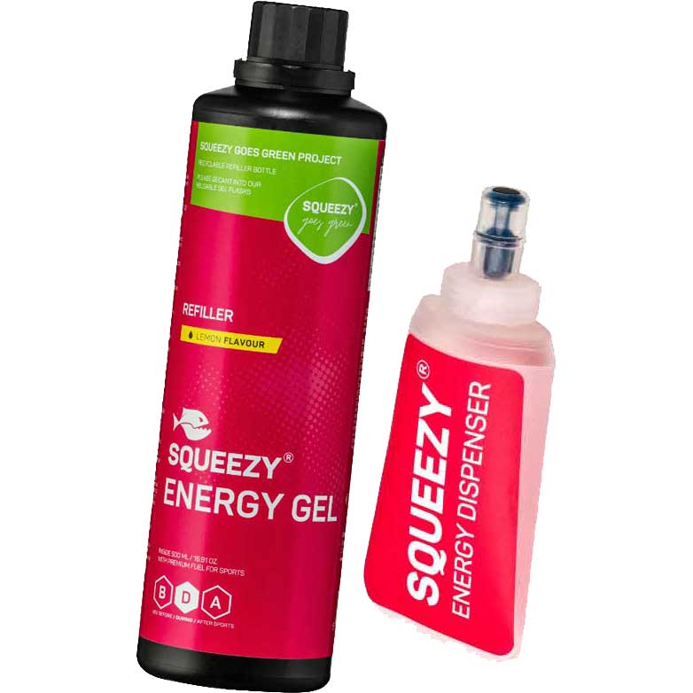 Picture of Squeezy Energy Gel - Carbohydrate Gel 500ml Refiller + Energy Dispenser Softflask 150ml