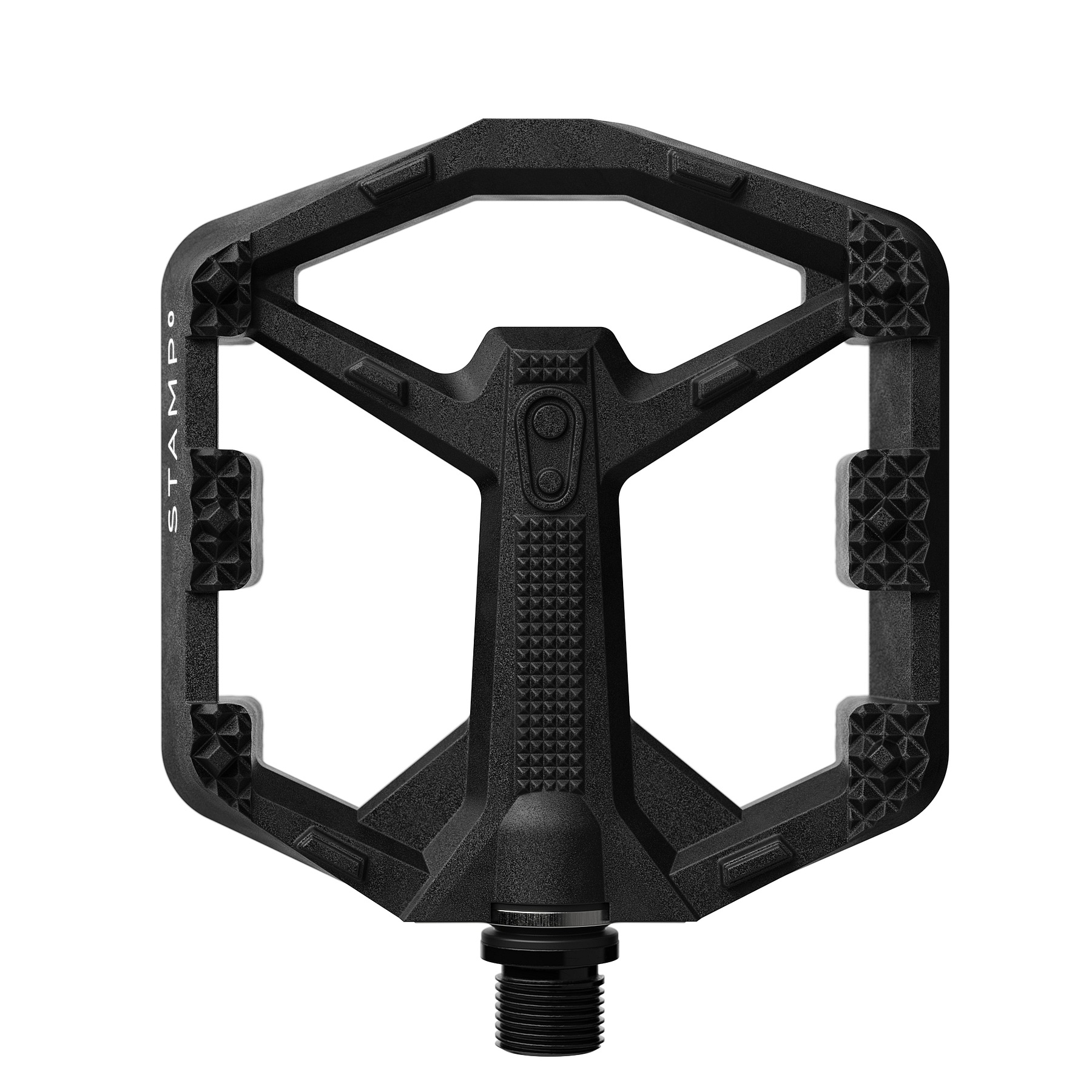 Crankbrothers Stamp 0 Flat Pedals For MTB & BMX Bikes, Lightweight Composite Body, Enhanced Grip With 12 Pins, Red, Large