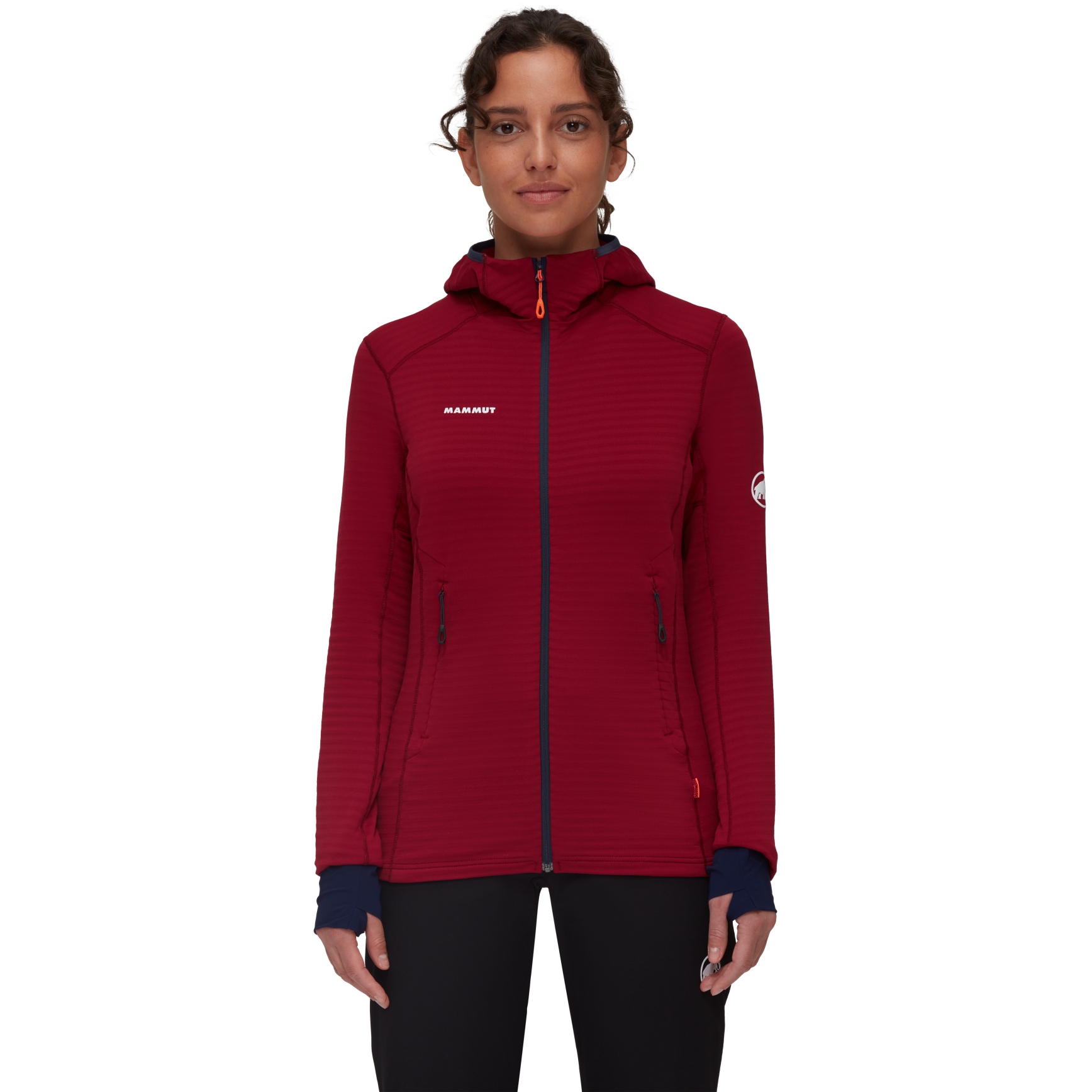 Picture of Mammut Taiss Light Midlayer Hooded Jacket Women - blood red-marine