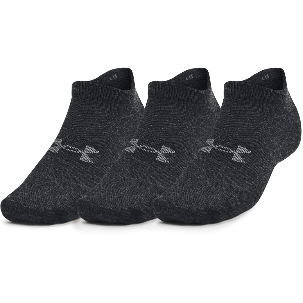 Under Armour UA Essential 3-Pack Low Cut Socks - Black/Black/Pitch Gray