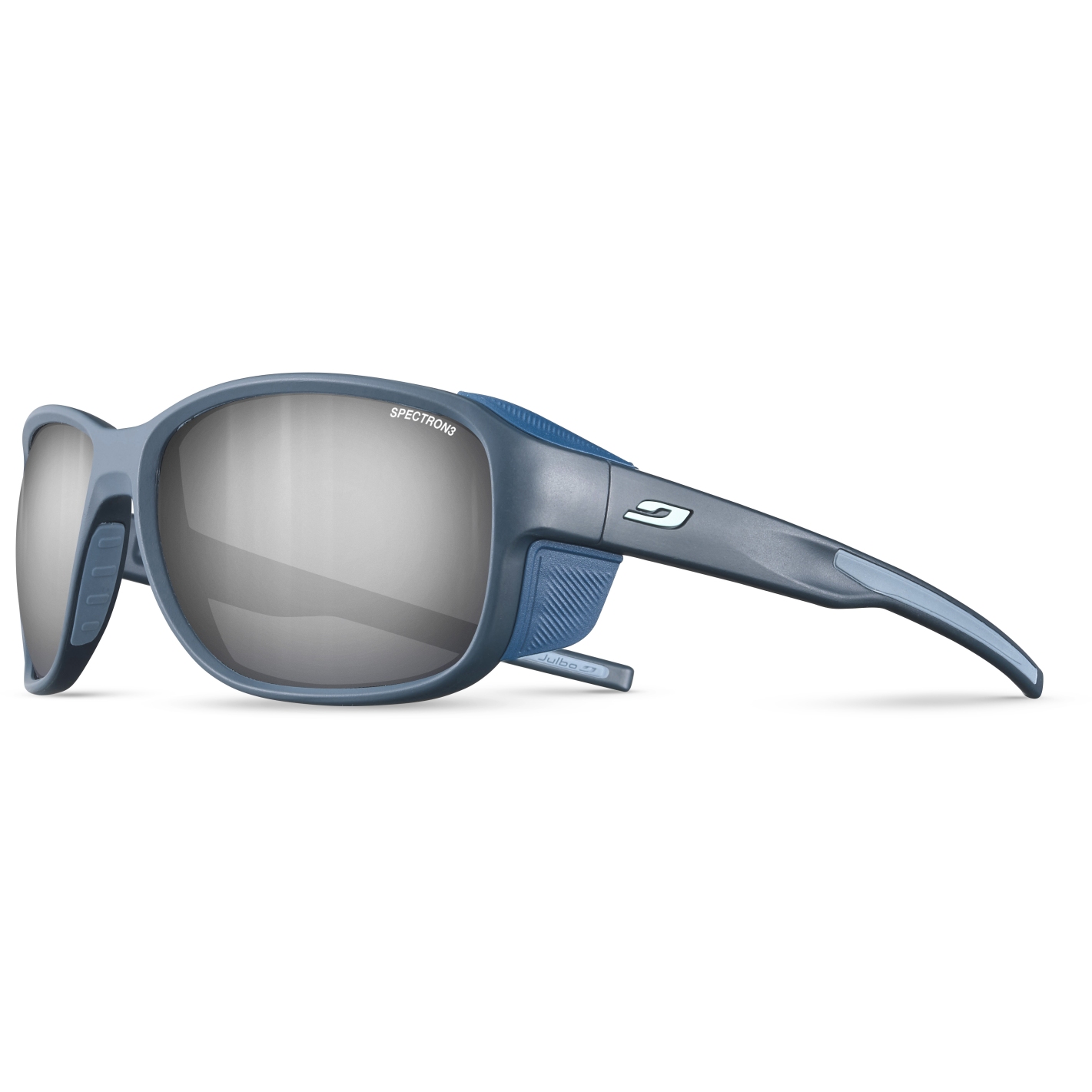 Picture of Julbo Montebianco 2 Sunglasses - Dark Blue/Blue/Mint / Silver Flash Reactiv 2-4 Polarized
