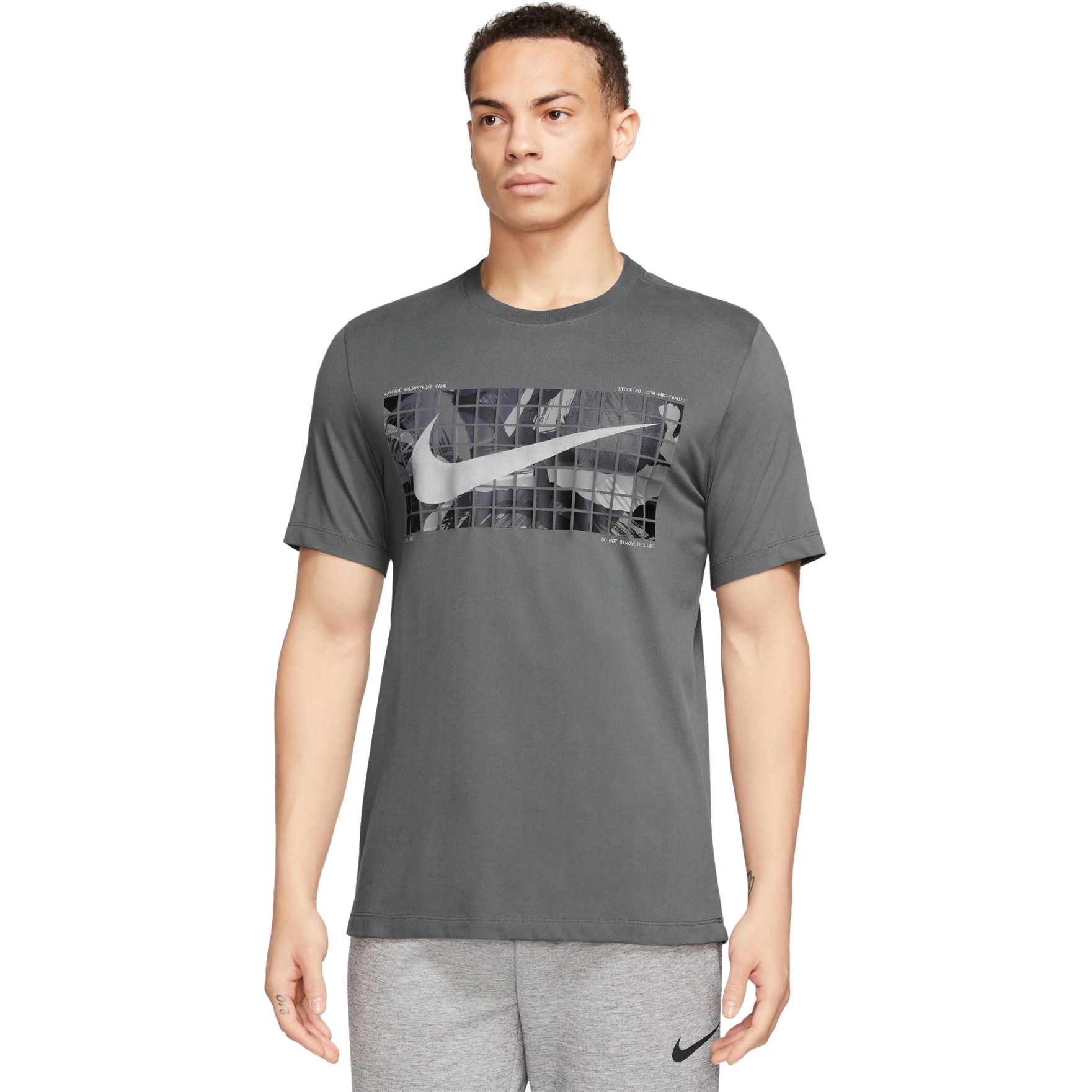 Nike Dri-FIT Camo Tee Men - iron grey FJ2446-068 | BIKE24