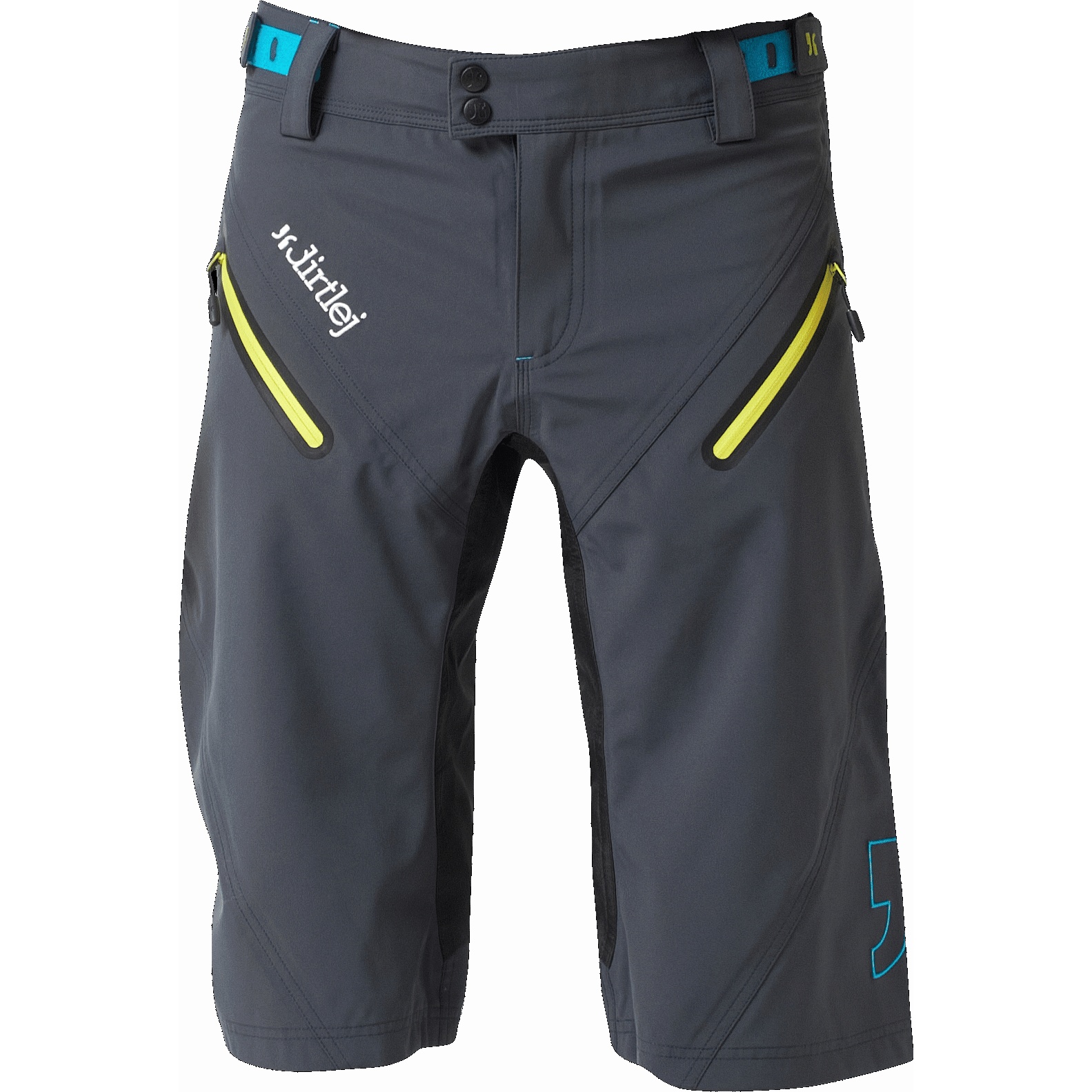 Productfoto van Dirtlej Trailscout Waterproof Men&#039;s MTB Shorts - steelblue/lime