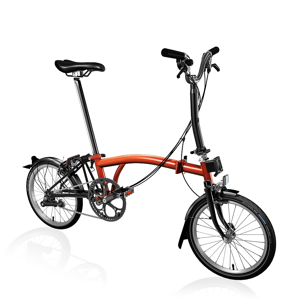 Picture of Brompton C Line Explore - 6-Speed - Mid Bar - Standard Seatpost - 16&quot; Folding Bike - 2024 - flame Lacquer