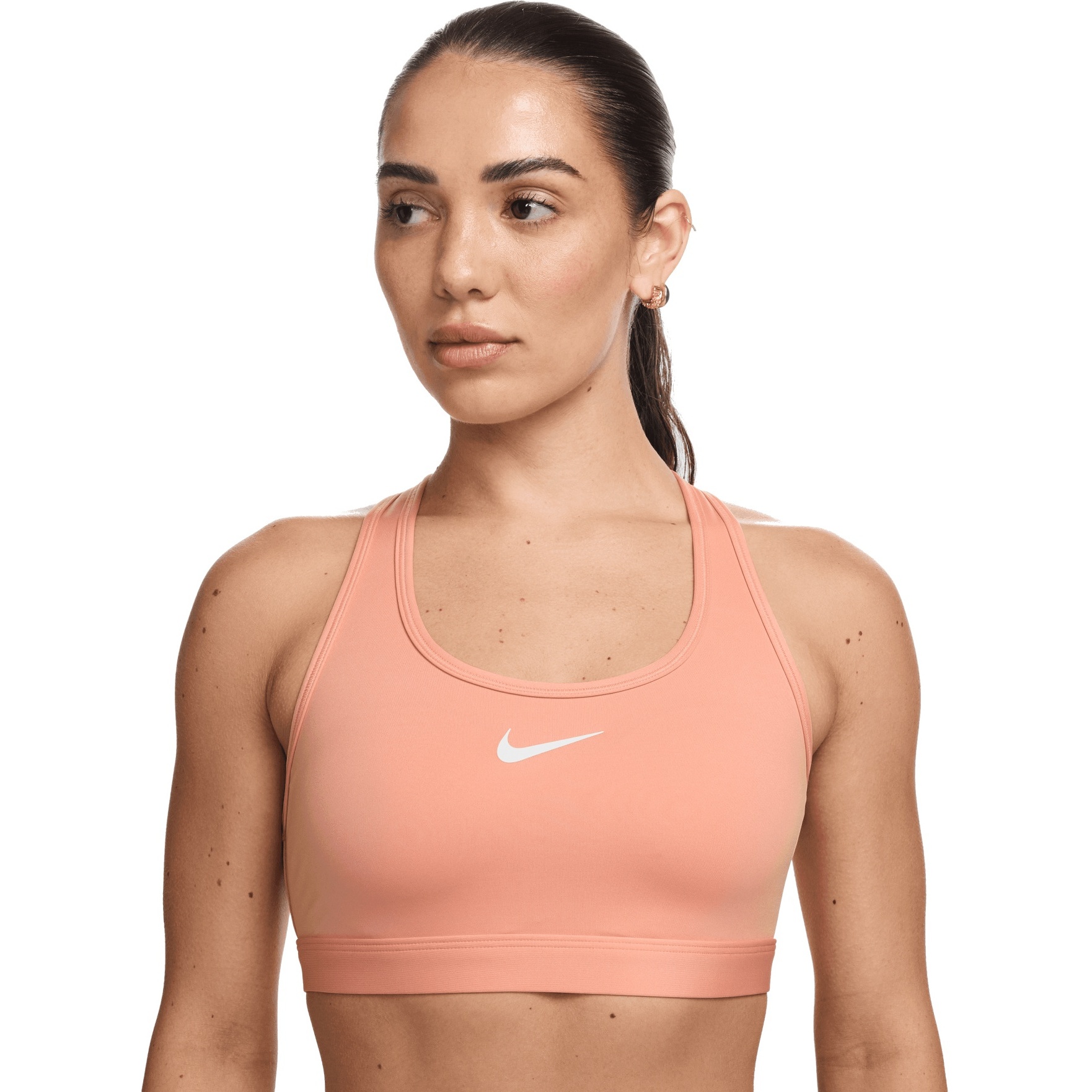 Produktbild von Nike Swoosh Medium Support Sport-BH mit Polster Damen - apricot agate/white DX6821-844