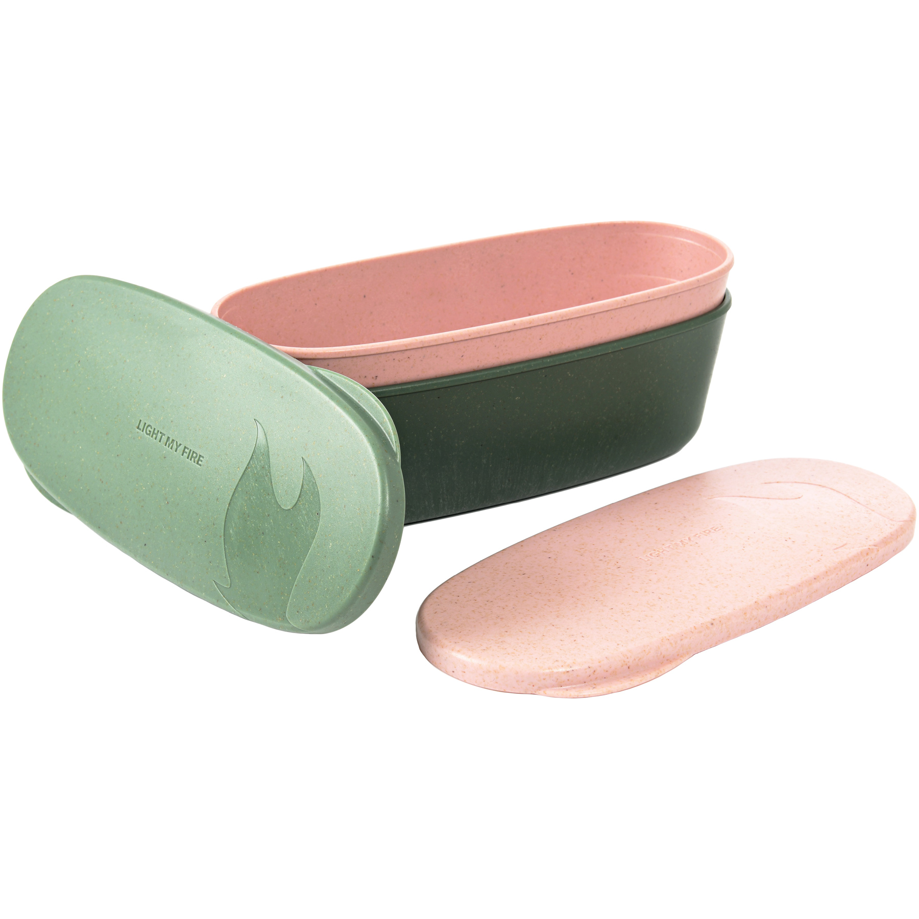 Picture of Light My Fire SnapBox Oval BIO 2 Pack - sandygreen/dustypink