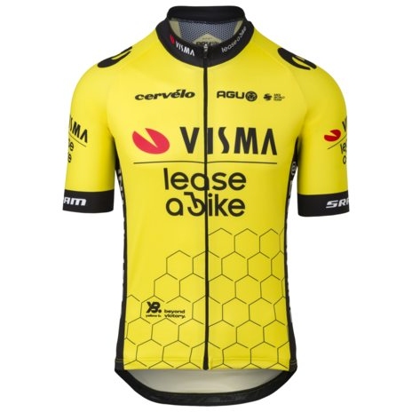Productfoto van AGU Team Visma Replica Shirt met Korte Mouwen Heren - Lease a Bike 2024 - geel