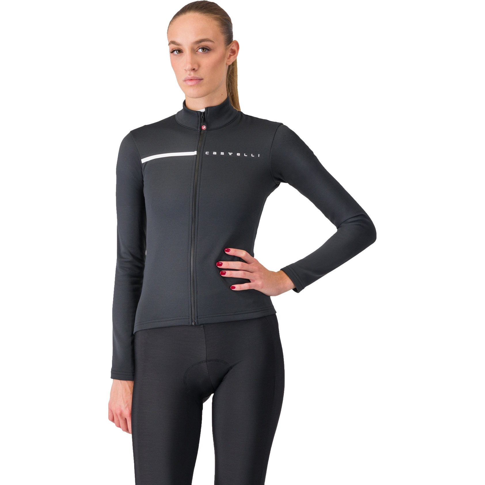 Castelli Sinergia 2 Jersey Full Zip Women - light black/white | BIKE24
