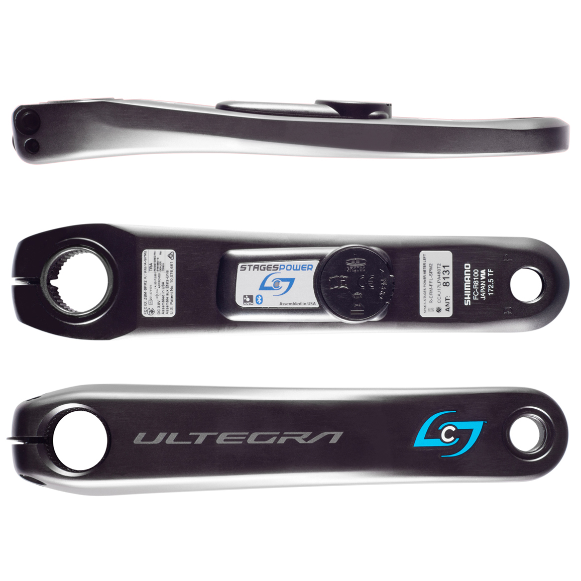 Stages Cycling Power LR Powermeter Crankset by Shimano Ultegra R8100 2x12 speed black