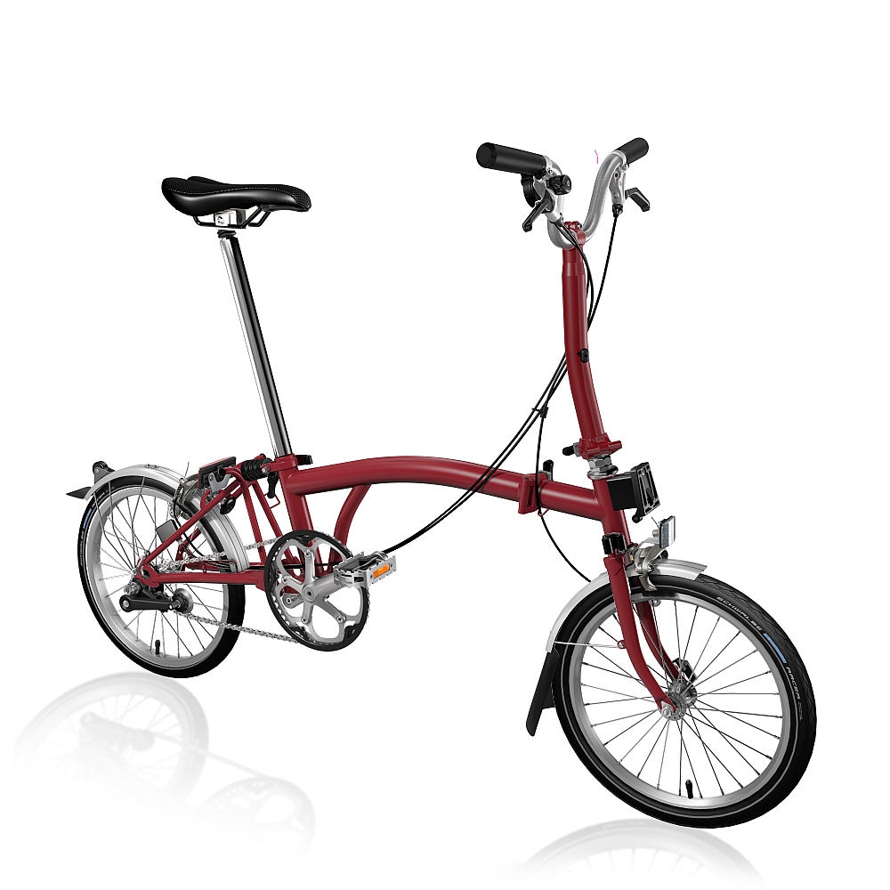 Picture of Brompton C Line Utility - 3-Speed - Mid Bar - Standard Seatpost - 16&quot; Folding Bike - 2023 - house red matt