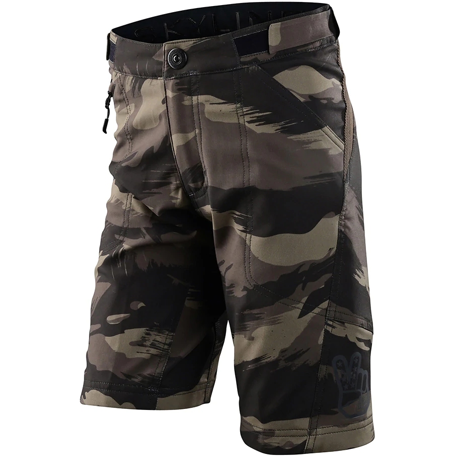 Immagine di Troy Lee Designs Youth Skyline Shell Pantaloncino MTB - brushed camo military