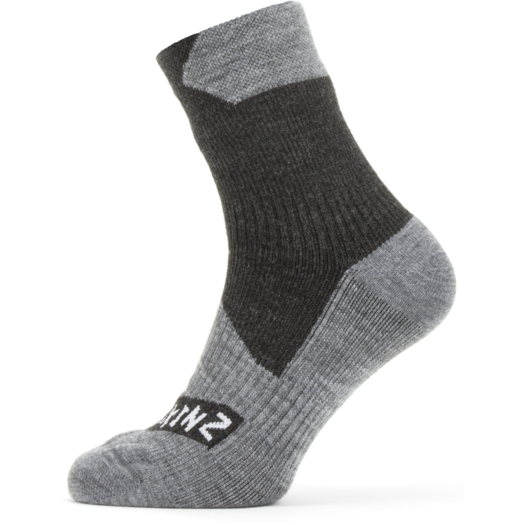 SealSkinz Bircham Waterproof All Weather Ankle Length Socks Black/Grey Marl