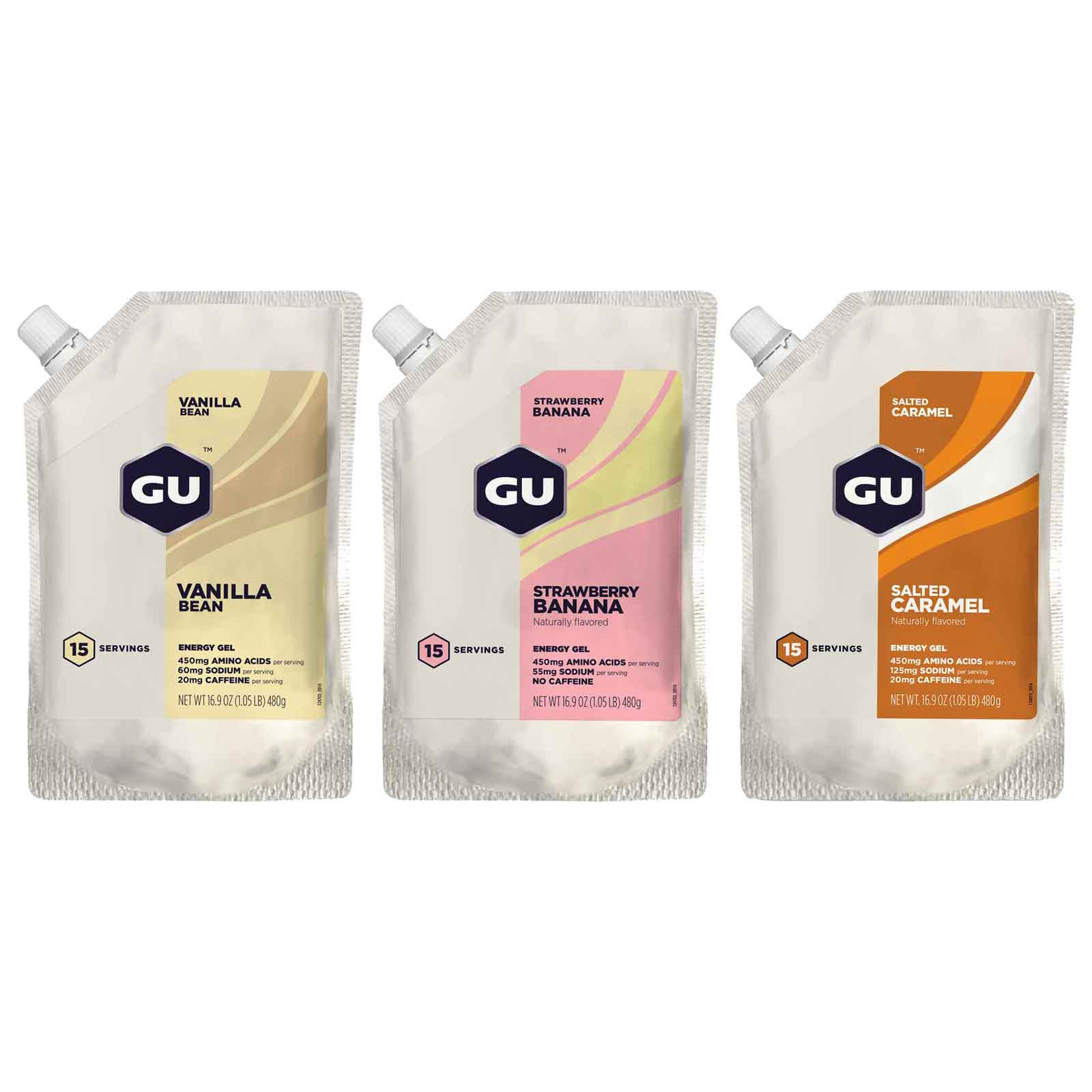 Produktbild von GU Energy Gel 15 Serving - Kohlenhydrrat-Gel - 480g