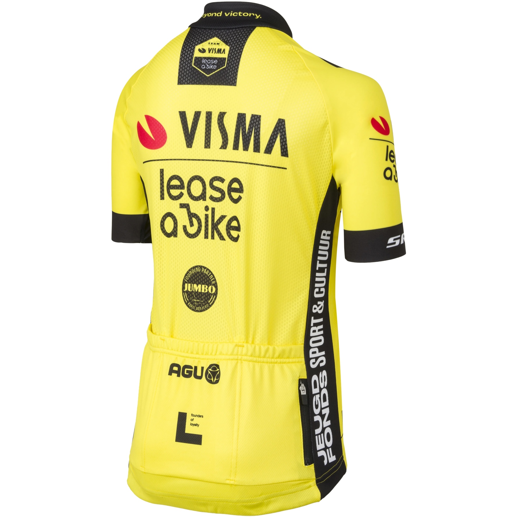 AGU Team Visma Replica Short Sleeve Jersey Kids - Lease a Bike 2024 - yellow