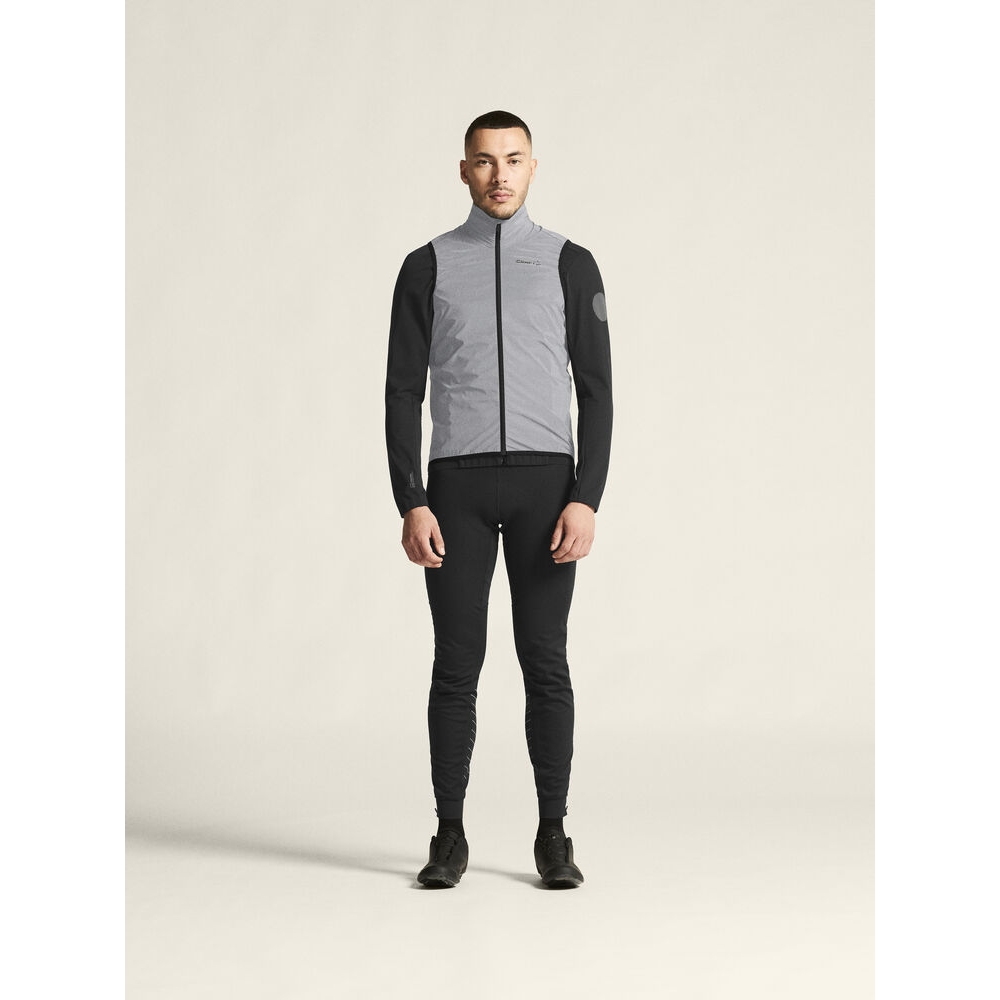 CRAFT ADV Essence Lumen Wind Vest Men - Silver Reflective/Black