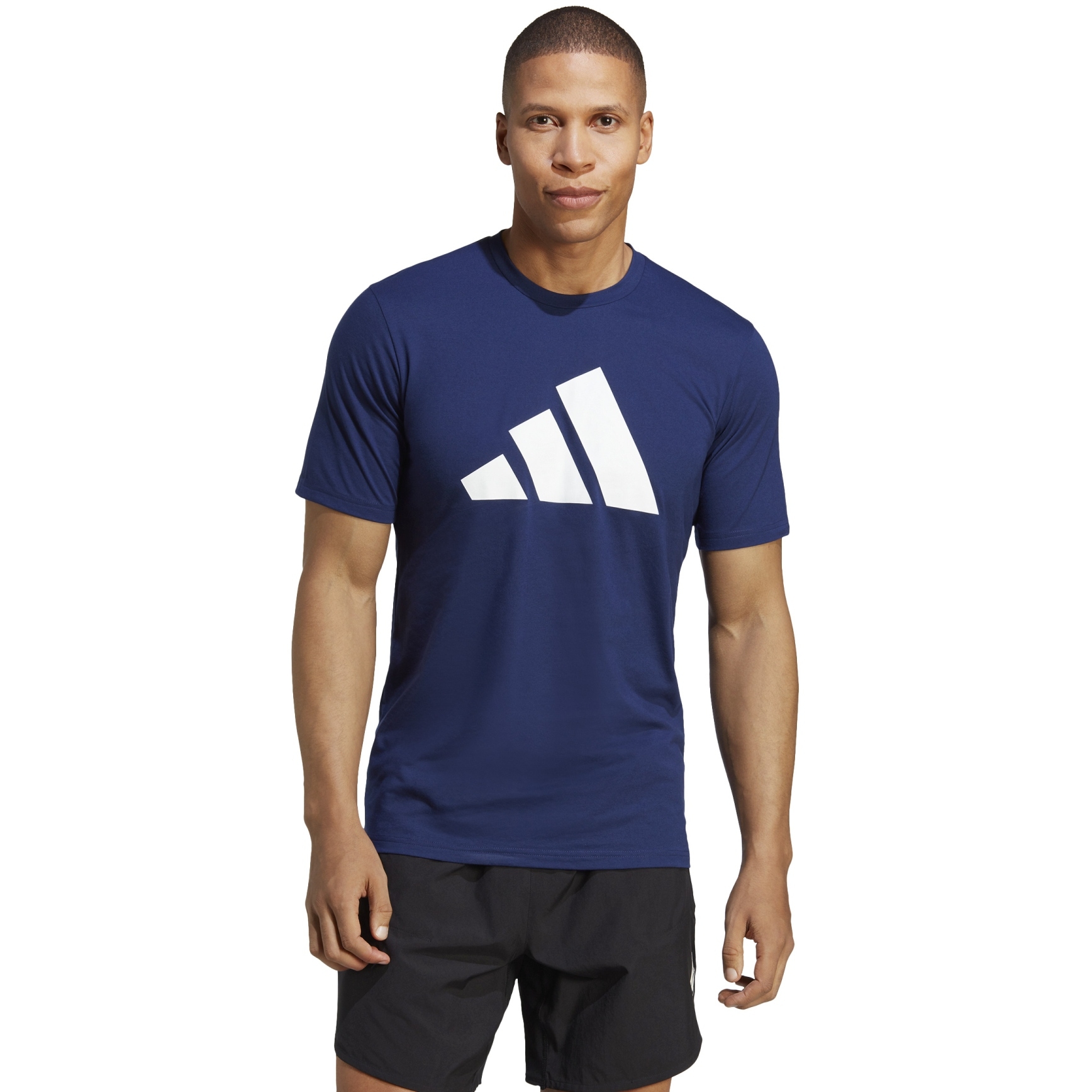 adidas Train Essentials Feelready Logo T-Shirt Men - dark blue/white IB8275