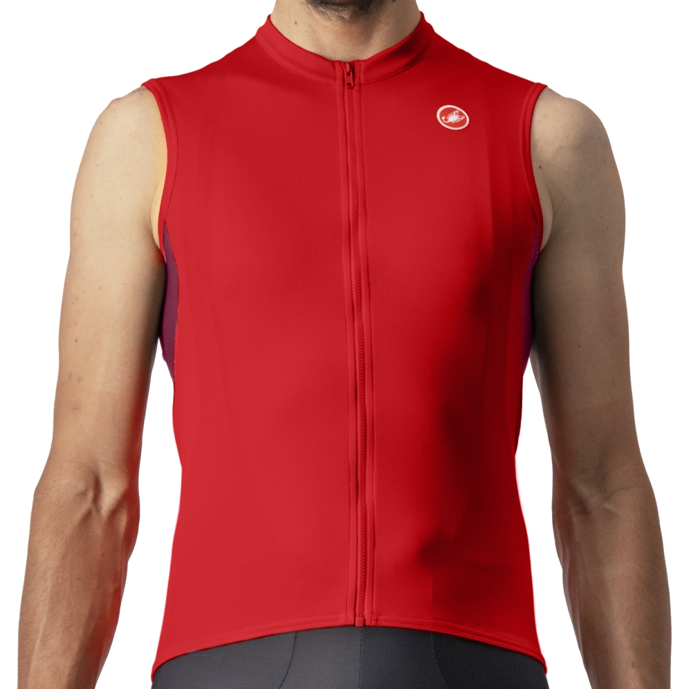 Picture of Castelli Entrata VI Sleeveless Jersey Men - red/bordeaux ivory 023