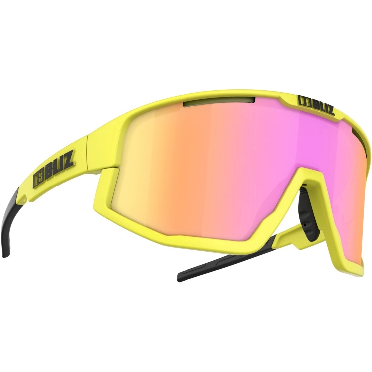 Picture of Bliz Fusion Glasses - Matt Neon Yellow / Brown w Purple Multi