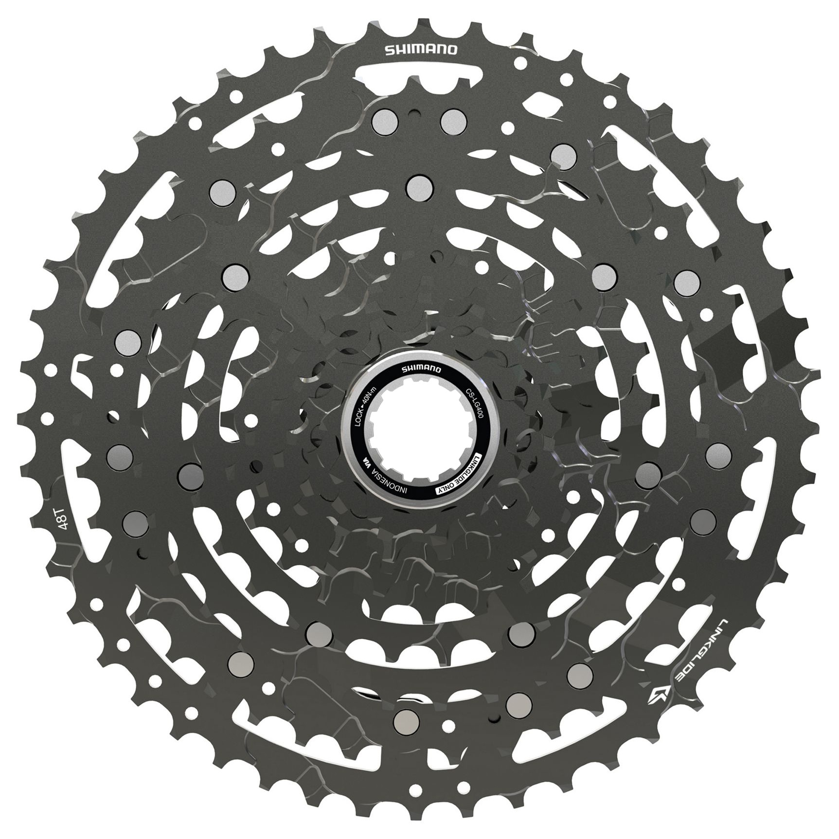 Productfoto van Shimano CS-LG400 Cassette - LinkGlide | 10-voudig - 11-48 Tanden