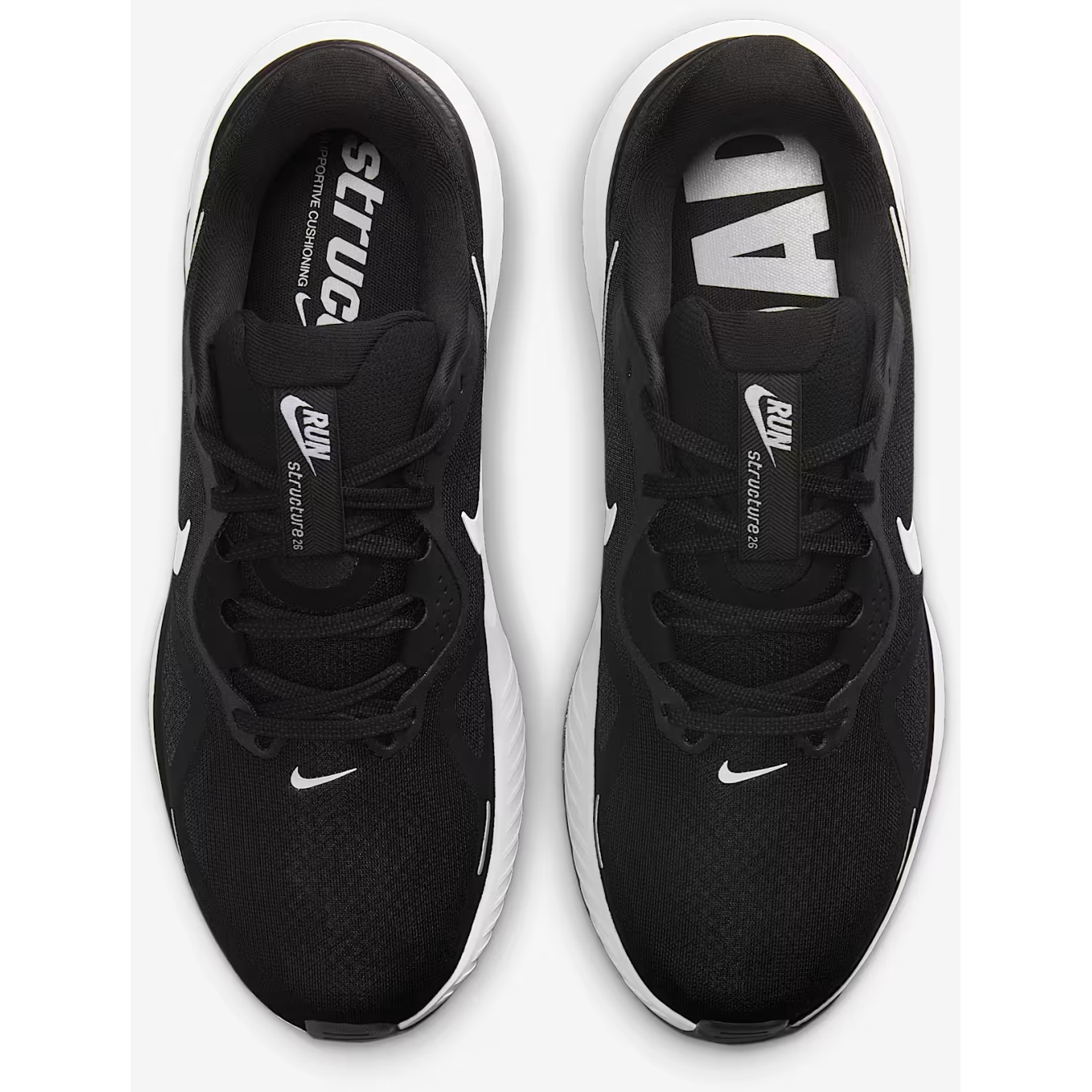 (取寄) ナイキ メンズ ストラクチャー 26 Nike men Structure 26 Black/White/Cool Grey/llic Silver Nike Structure 26 Laufschuhe Herren - black/cool grey/metallic