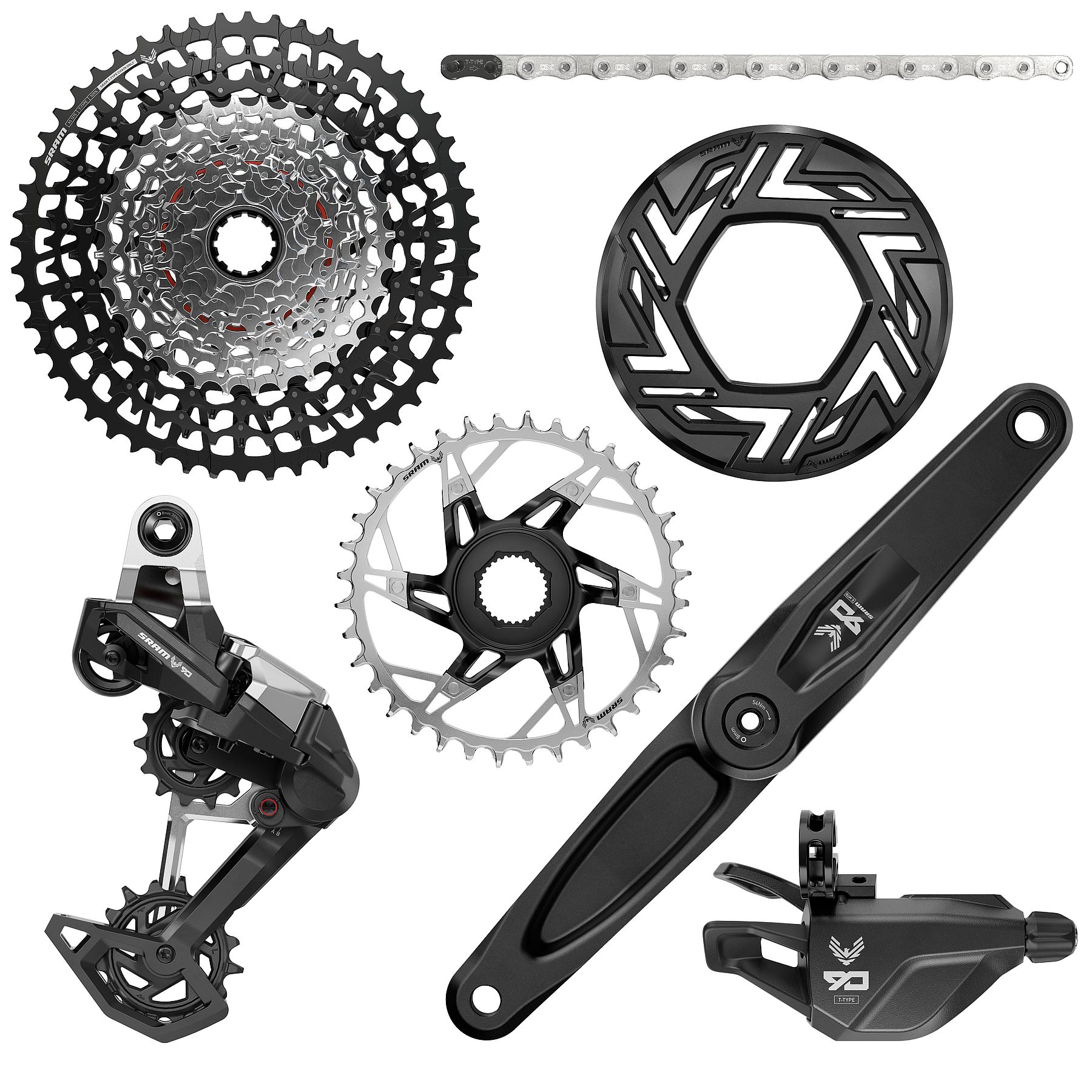 Bild von SRAM Eagle 90 Transmission E-MTB Schaltgruppe | T-Type | Bosch | A1 - schwarz / silber