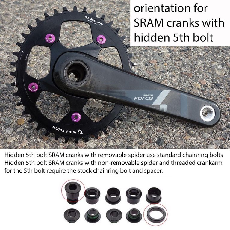 □ WOLF TOOTH DROP-STOPB PCD 110 44T Wolf Tooth Elliptical Single Road/Cyclocross Flattop Chainring
