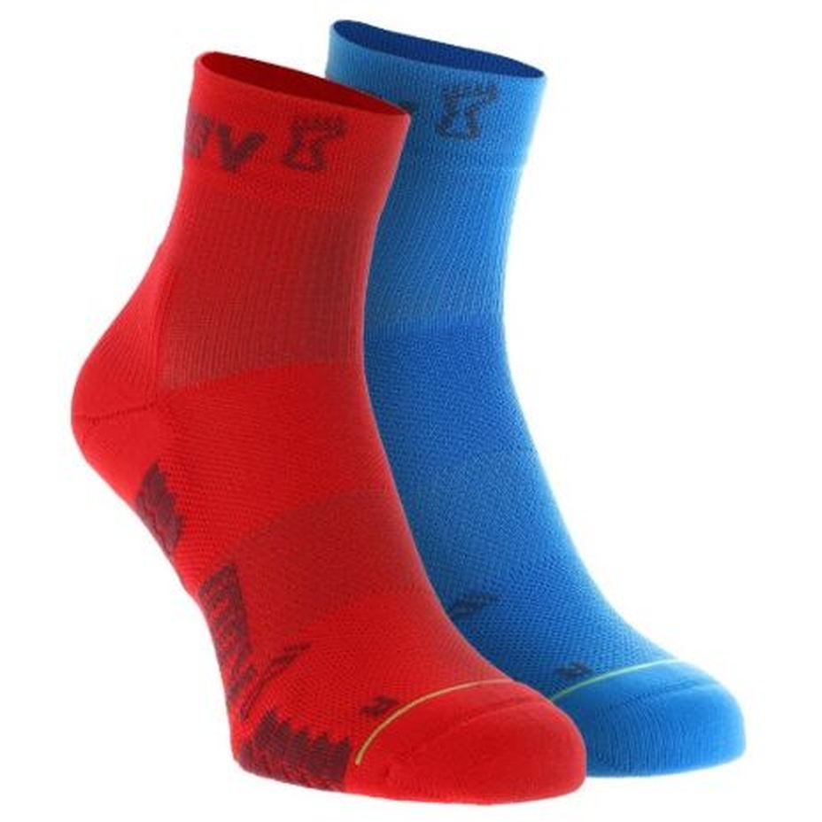 Image of Inov-8 TrailFly Socks Mid Unisex (2 Pair) - blue/red