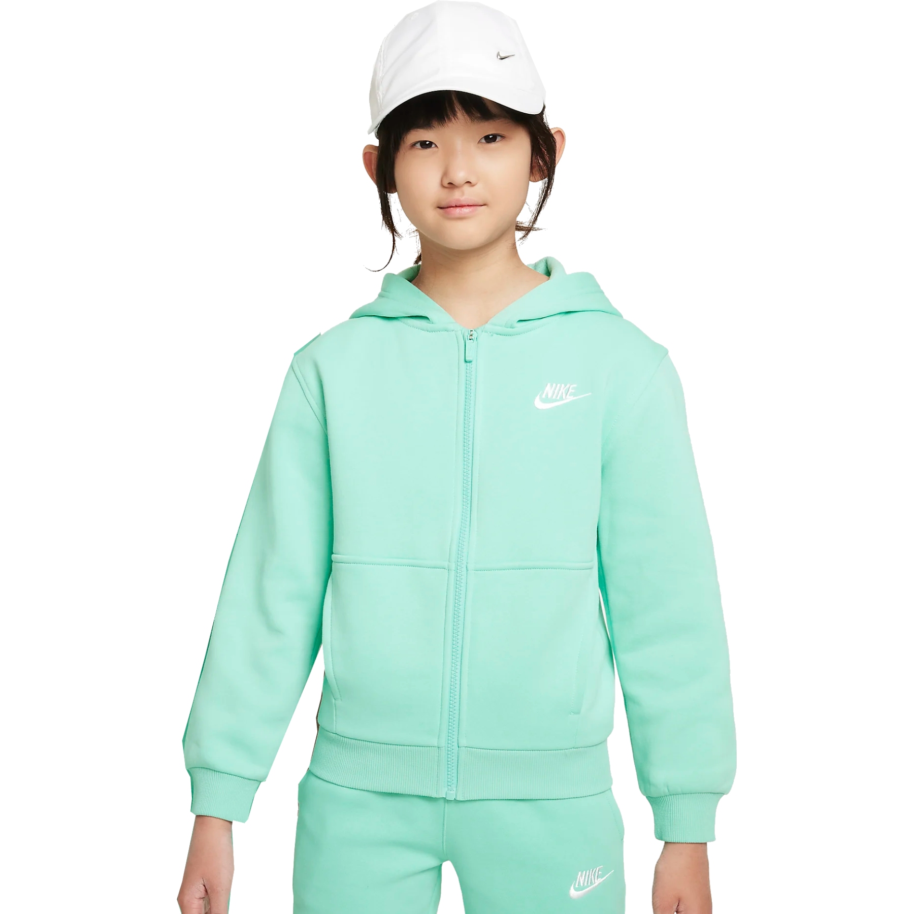 Produktbild von Nike Sportswear Club Fleece Kapuzenjacke Kinder - emerald rise/white FD3004-349