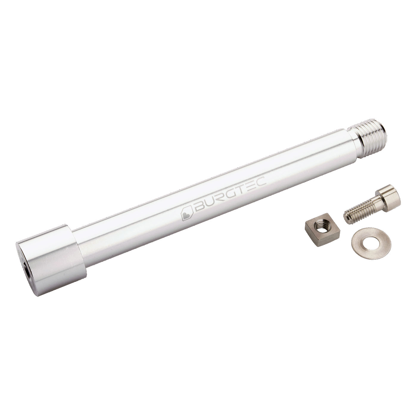 Produktbild von Burgtec Steckachse - 15x110mm Boost - für Fox Gabeln 2021+ - Rhodium Silver