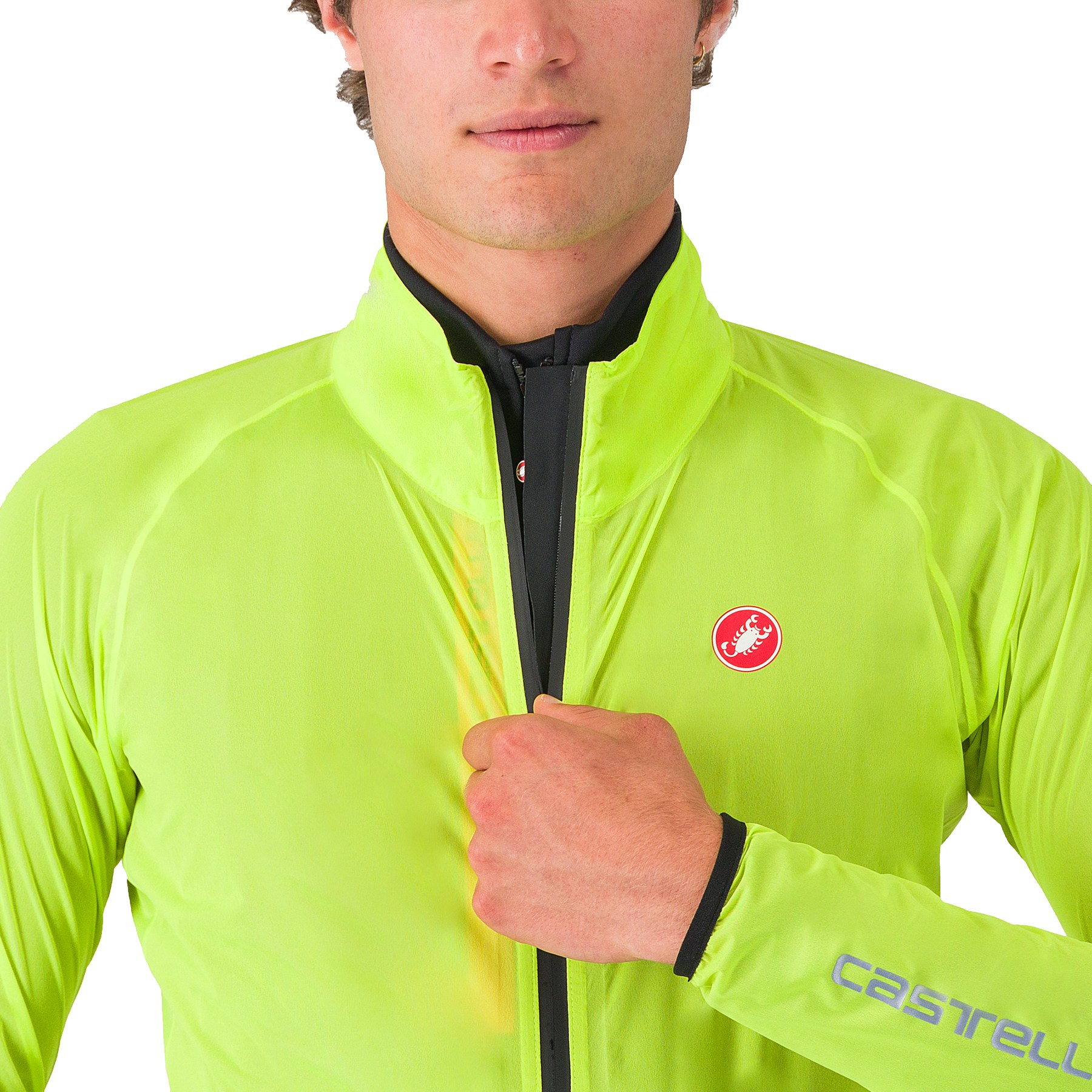 Castelli Squall Shell Jacket Men - electric lime/black 383 | BIKE24