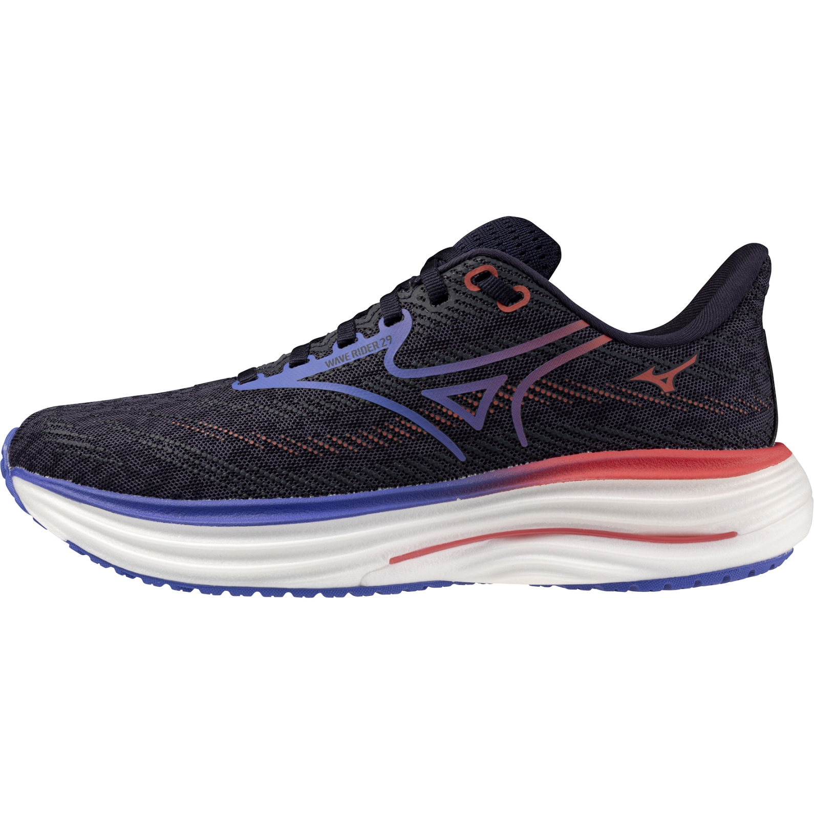 Produktbild von Mizuno Wave Rider 29 Laufschuhe Damen - Odyssey Gray/Iris Bloom/Calypso Coral