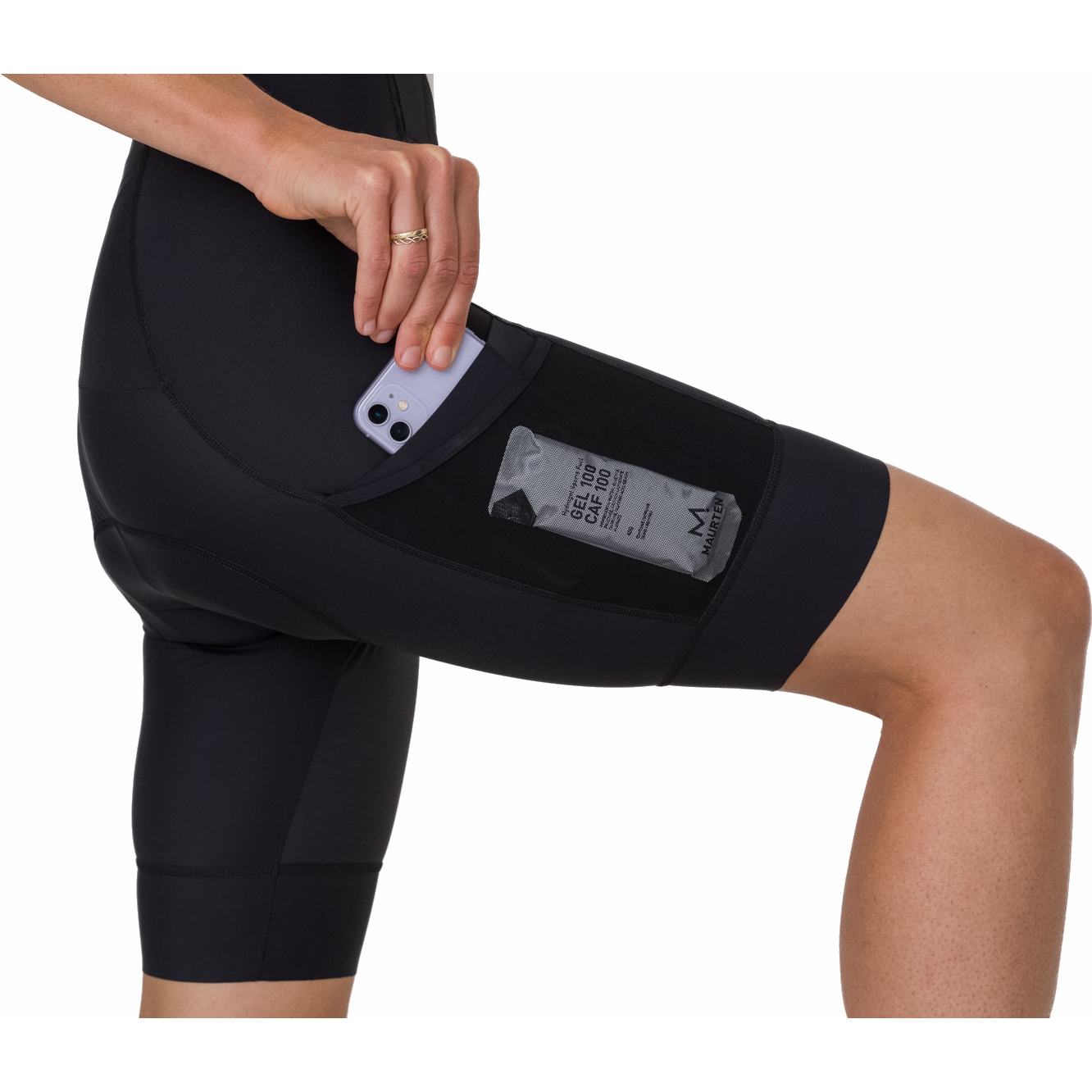 Rapha Brevet E. Cargo Bib Shorts Women - black/white | BIKE24