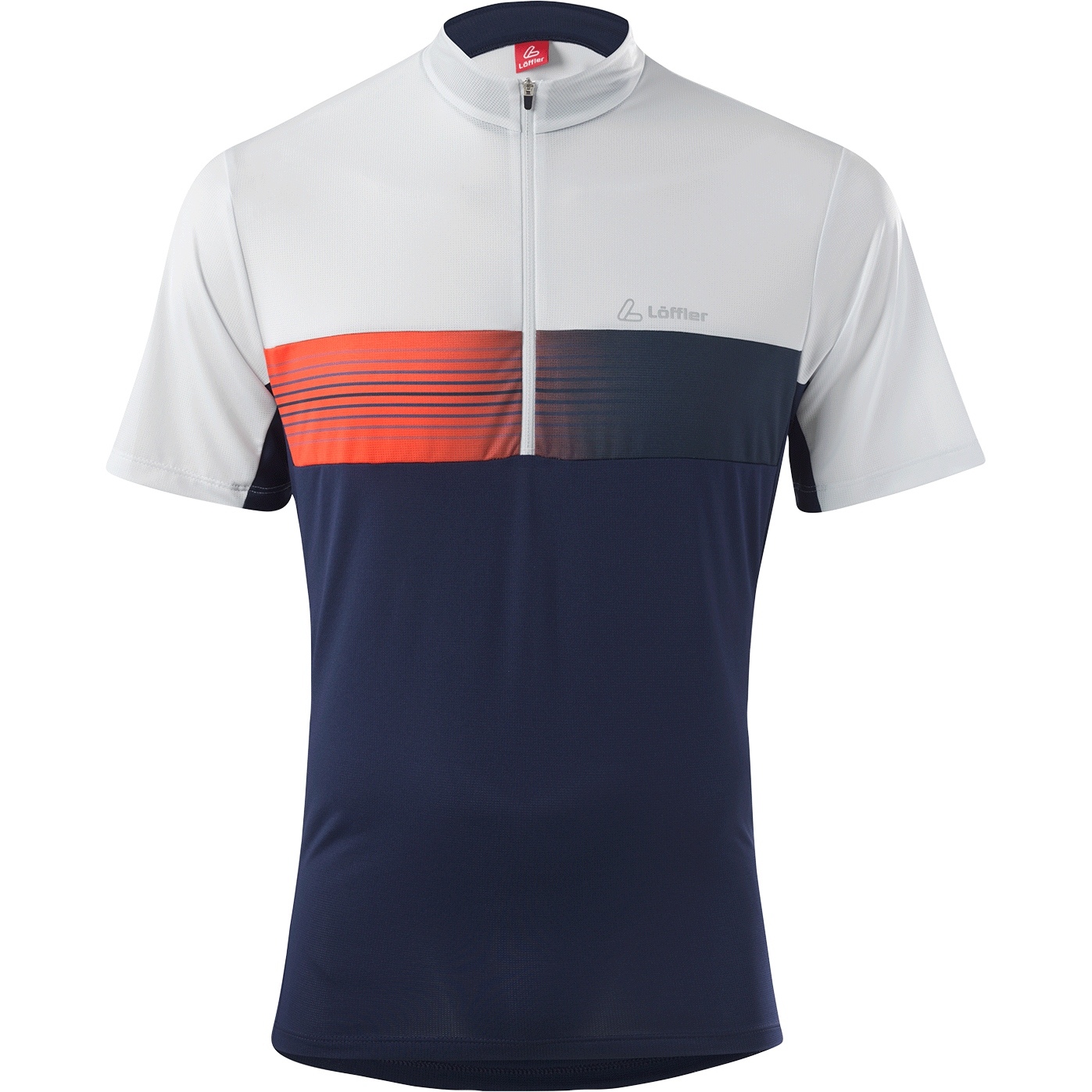 Produktbild von Löffler Scala Half Zip Bike T-Shirt Heren - dunkelblau/orange 419