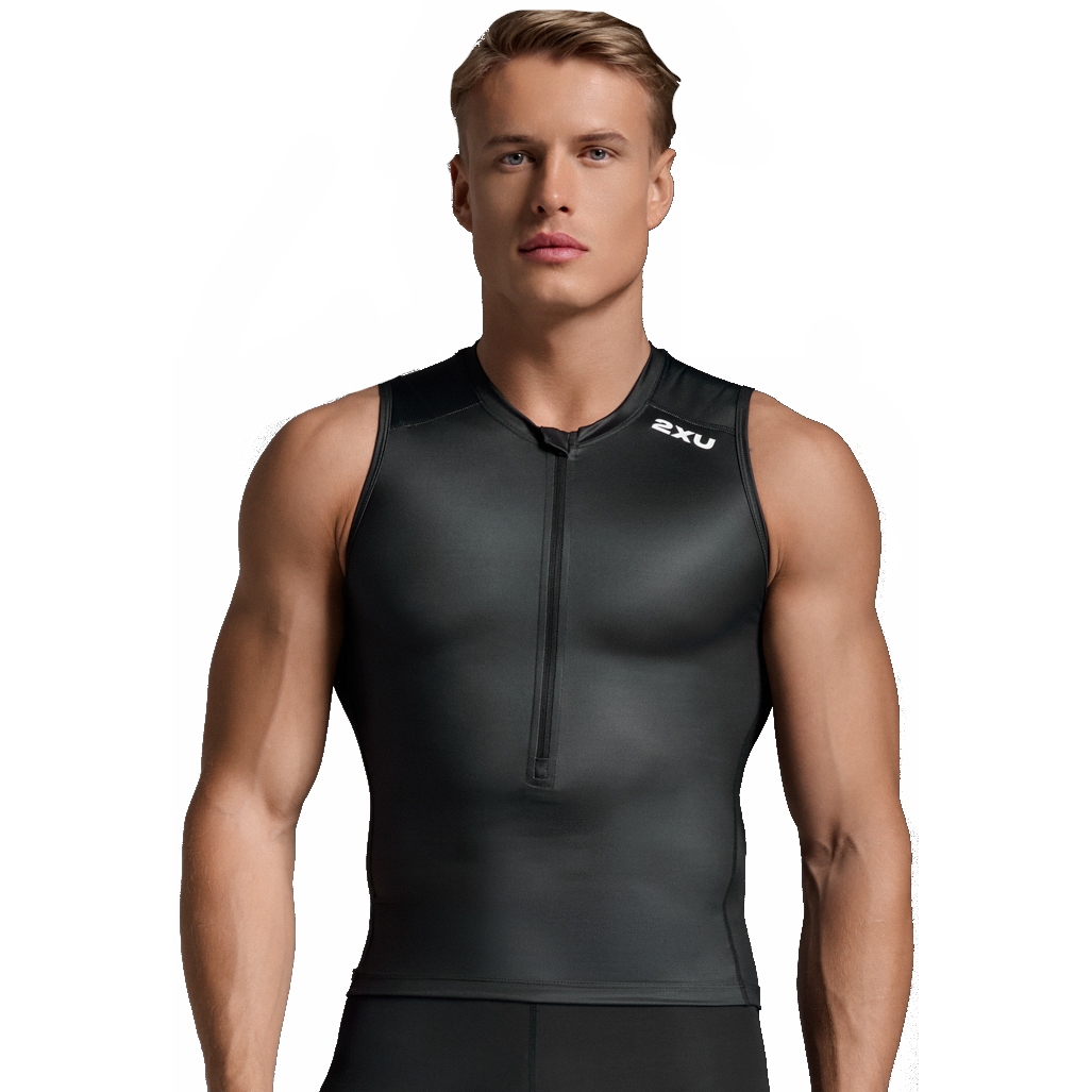 Productfoto van 2XU Core Tri Tanktop Heren - zwart/wit