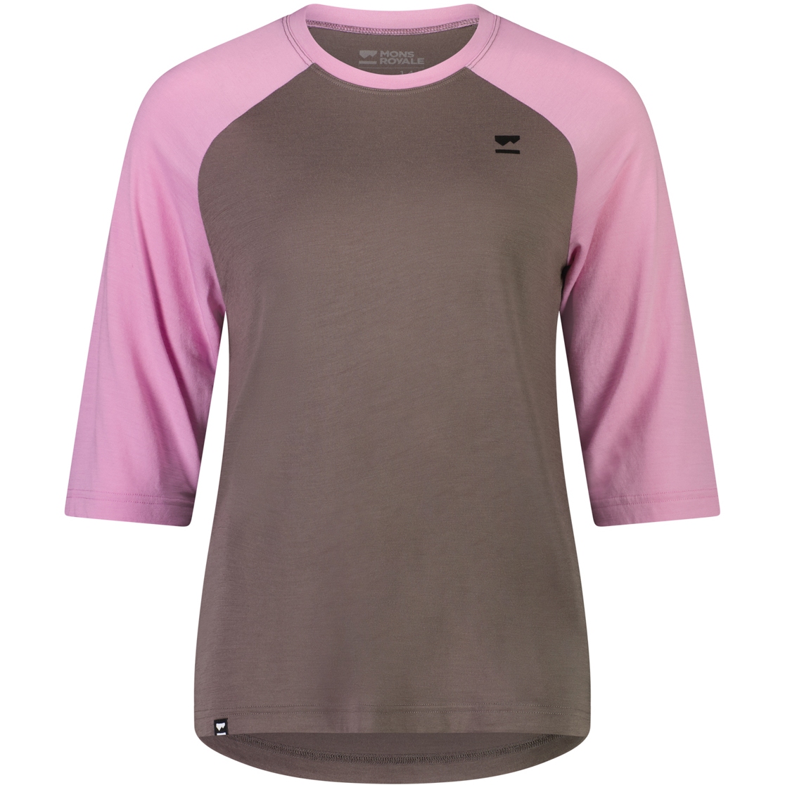 Produktbild von Mons Royale Tarn Merino Shift Raglan 3/4 Shirt Damen - pop pink / iron
