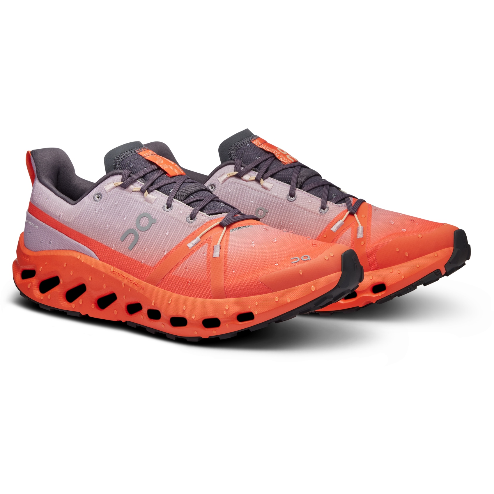 Picture of On Cloudsurfer Trail Waterproof Running Shoes - Mauve | Flame